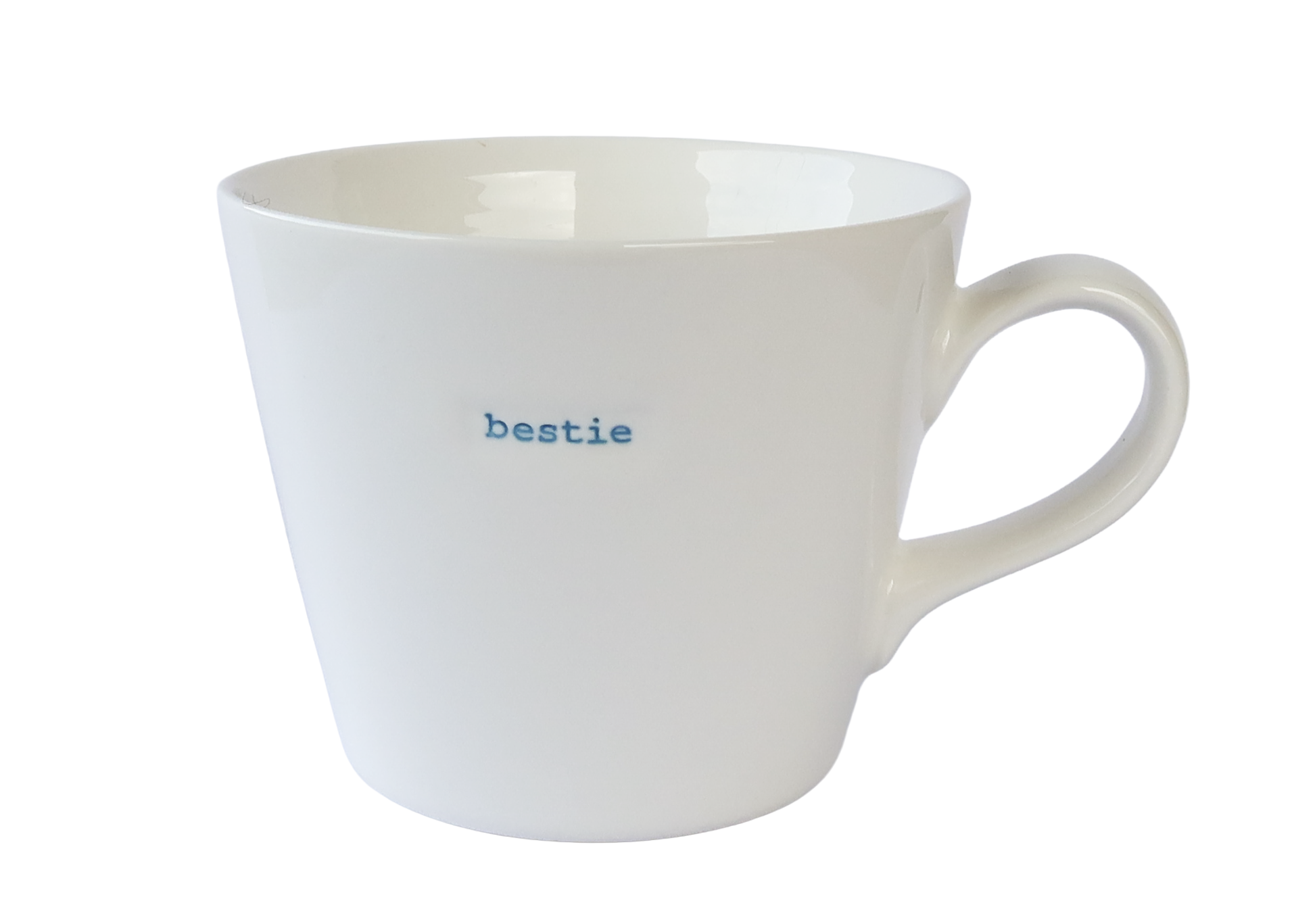 Word Bucket Mug - Bestie (Hand Embossed Blue Text)