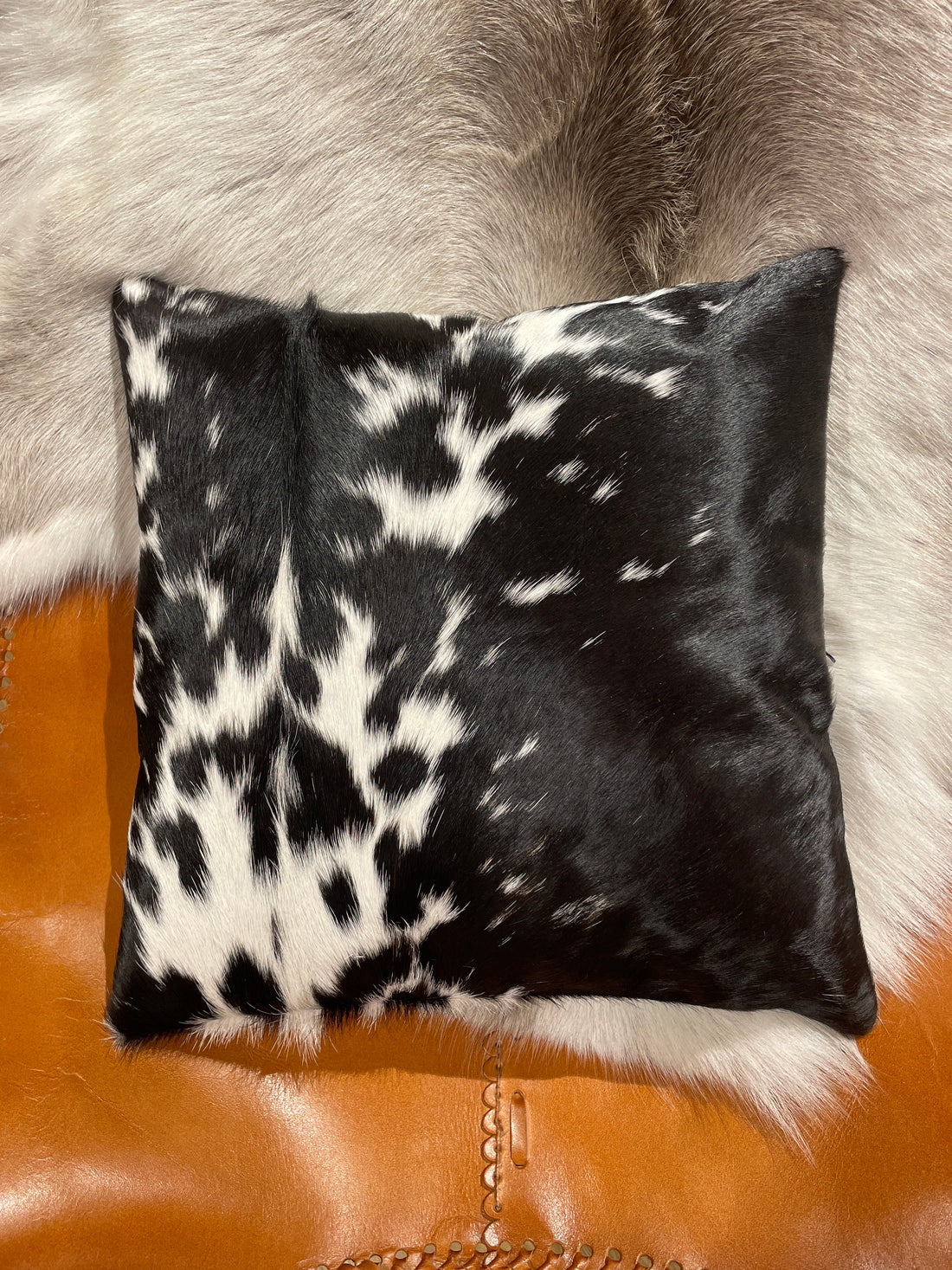 Hide and leather Cushion