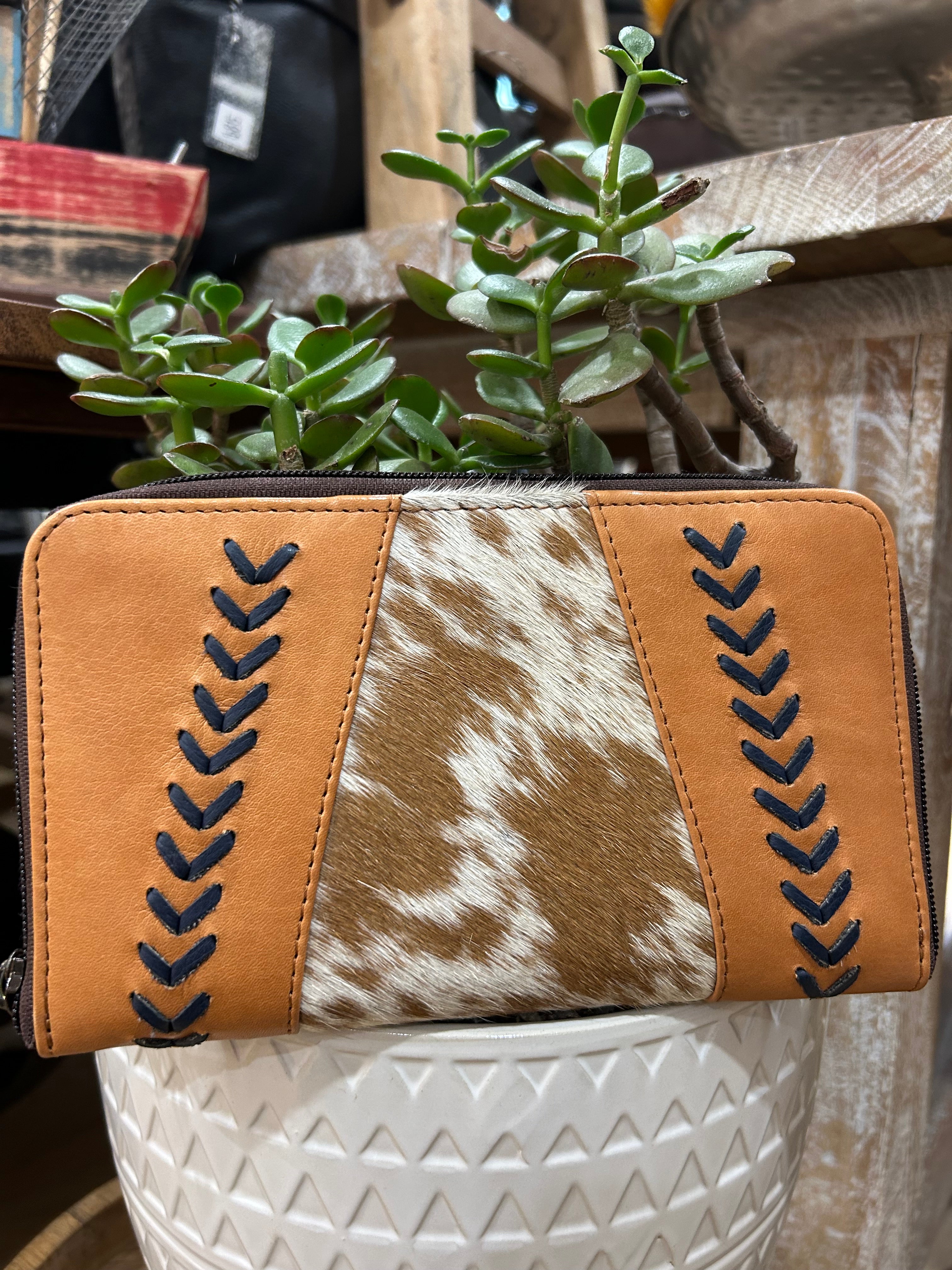 Tan Weave Wallet