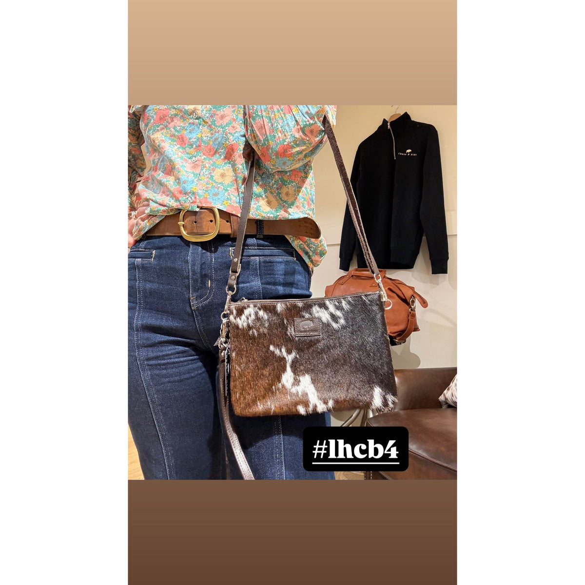 Large Hide Clutch/ Crossbody bag