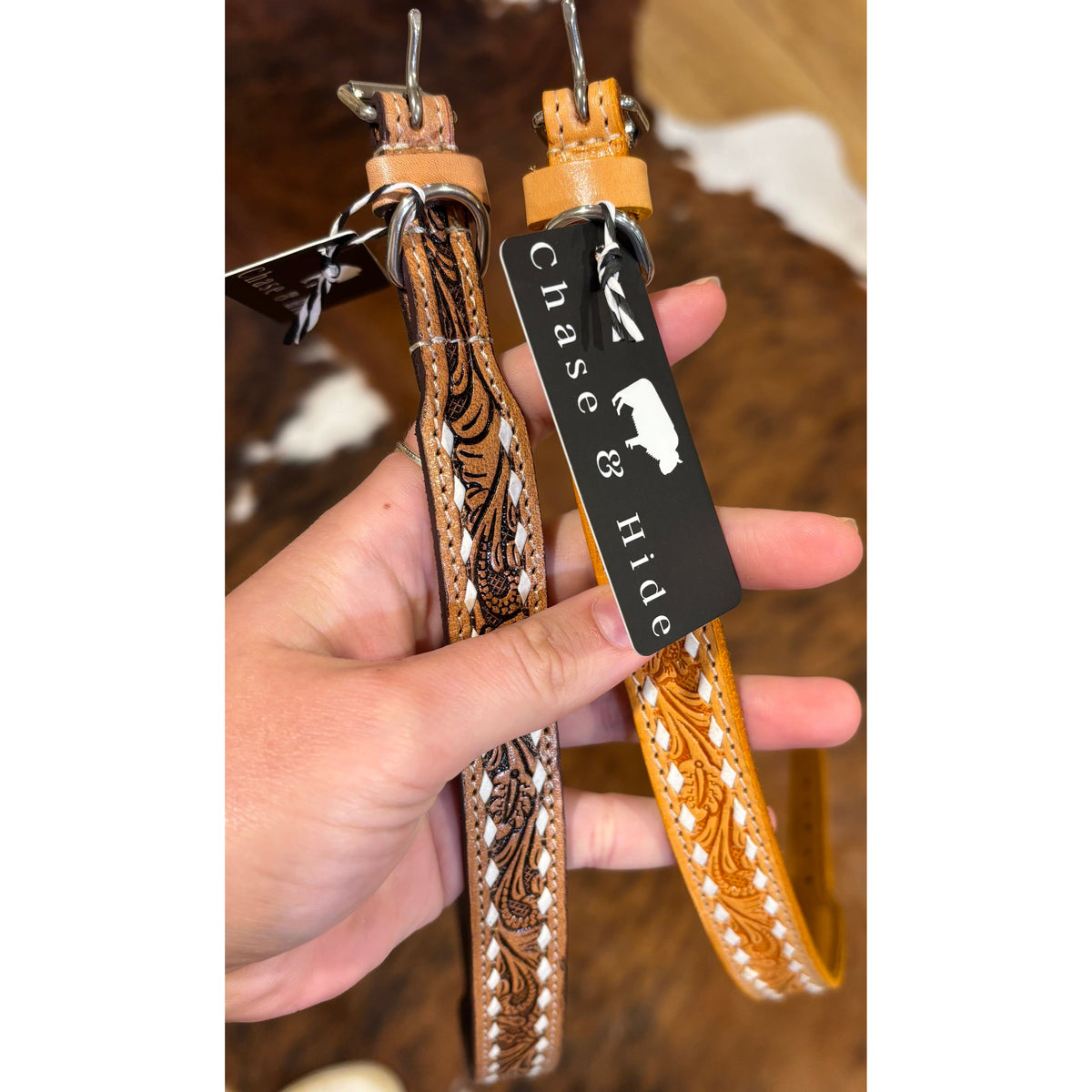 Tooled Leather Dog Collar