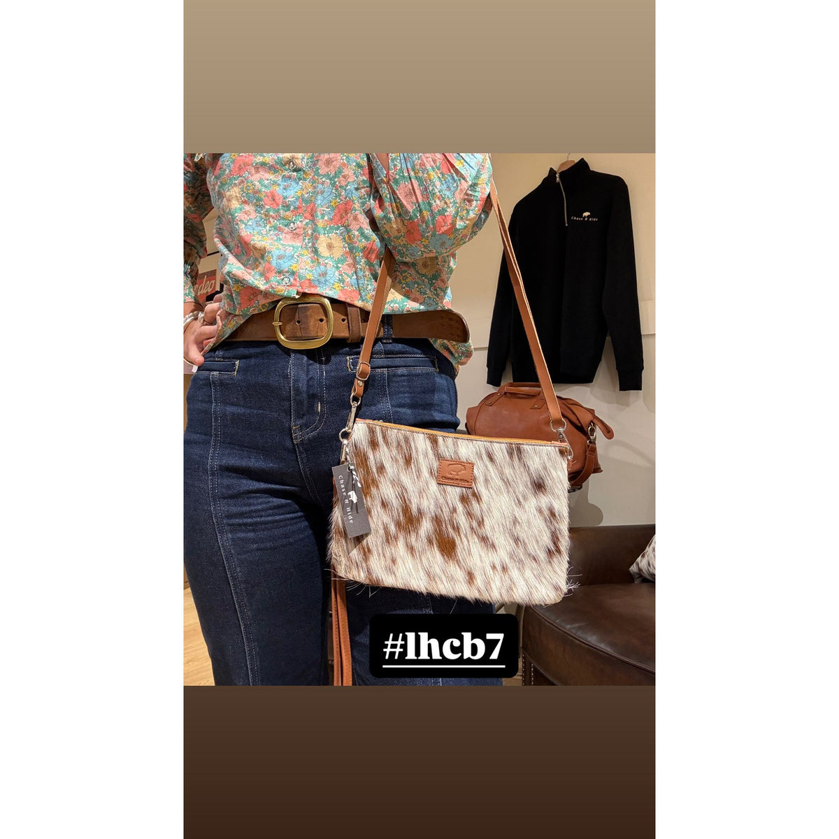 Large Hide Clutch/ Crossbody bag
