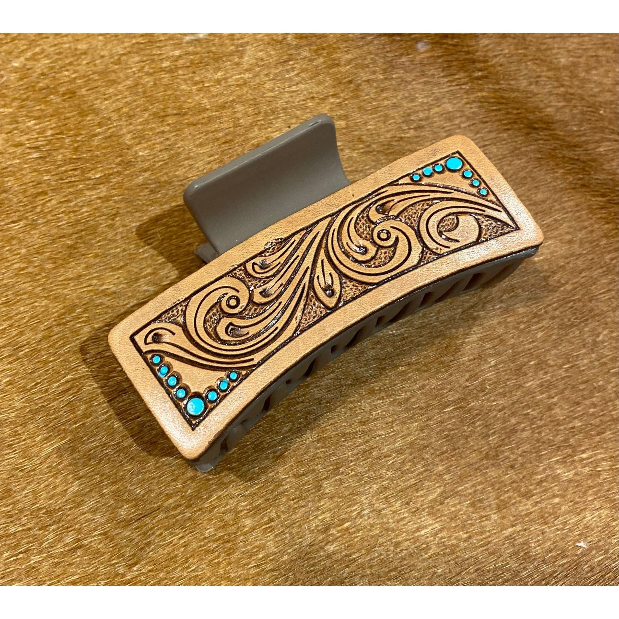 Tooling Leather Hair Clip