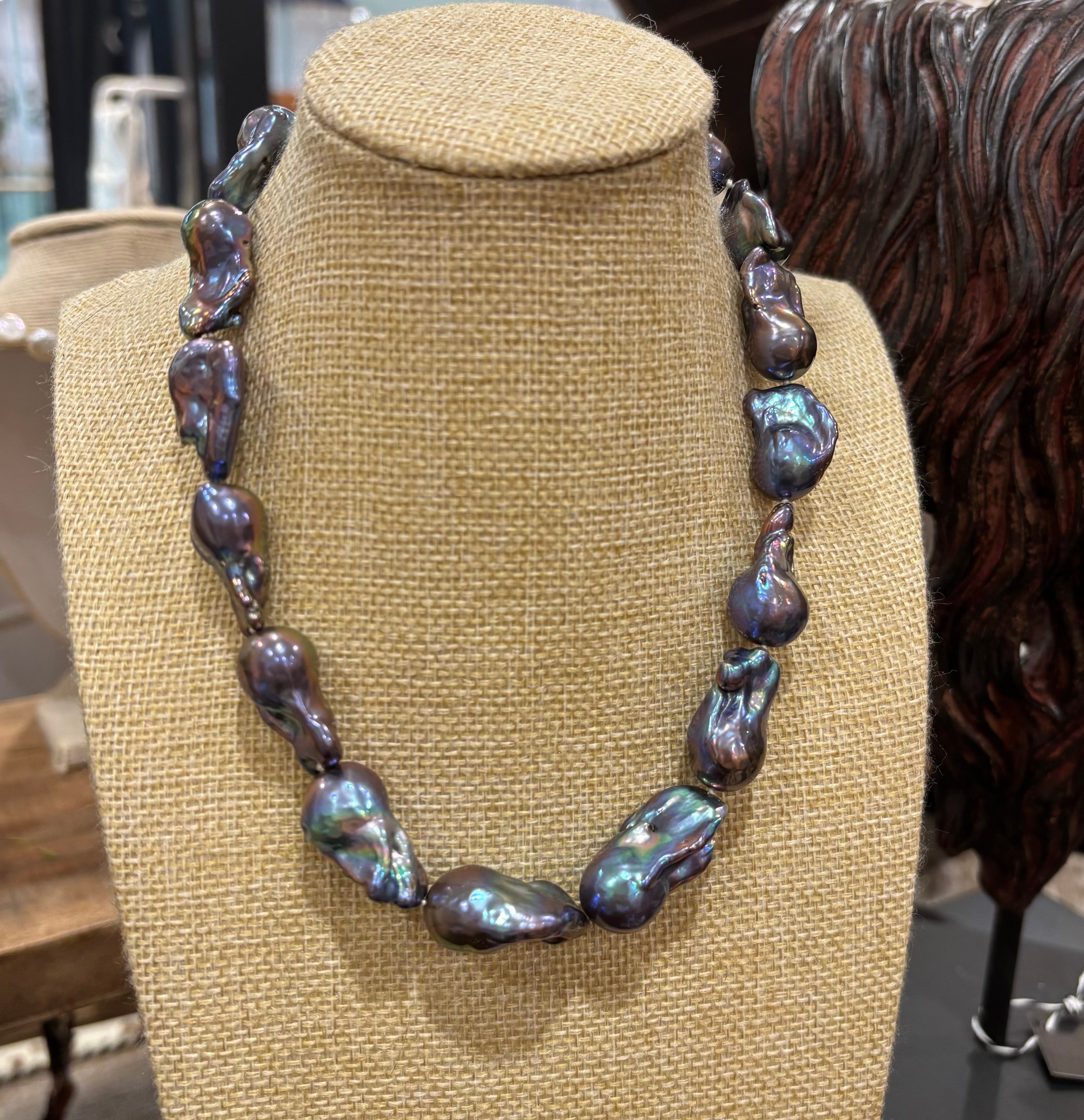 Rainbow Baroque Flame Pearl 17” Necklace