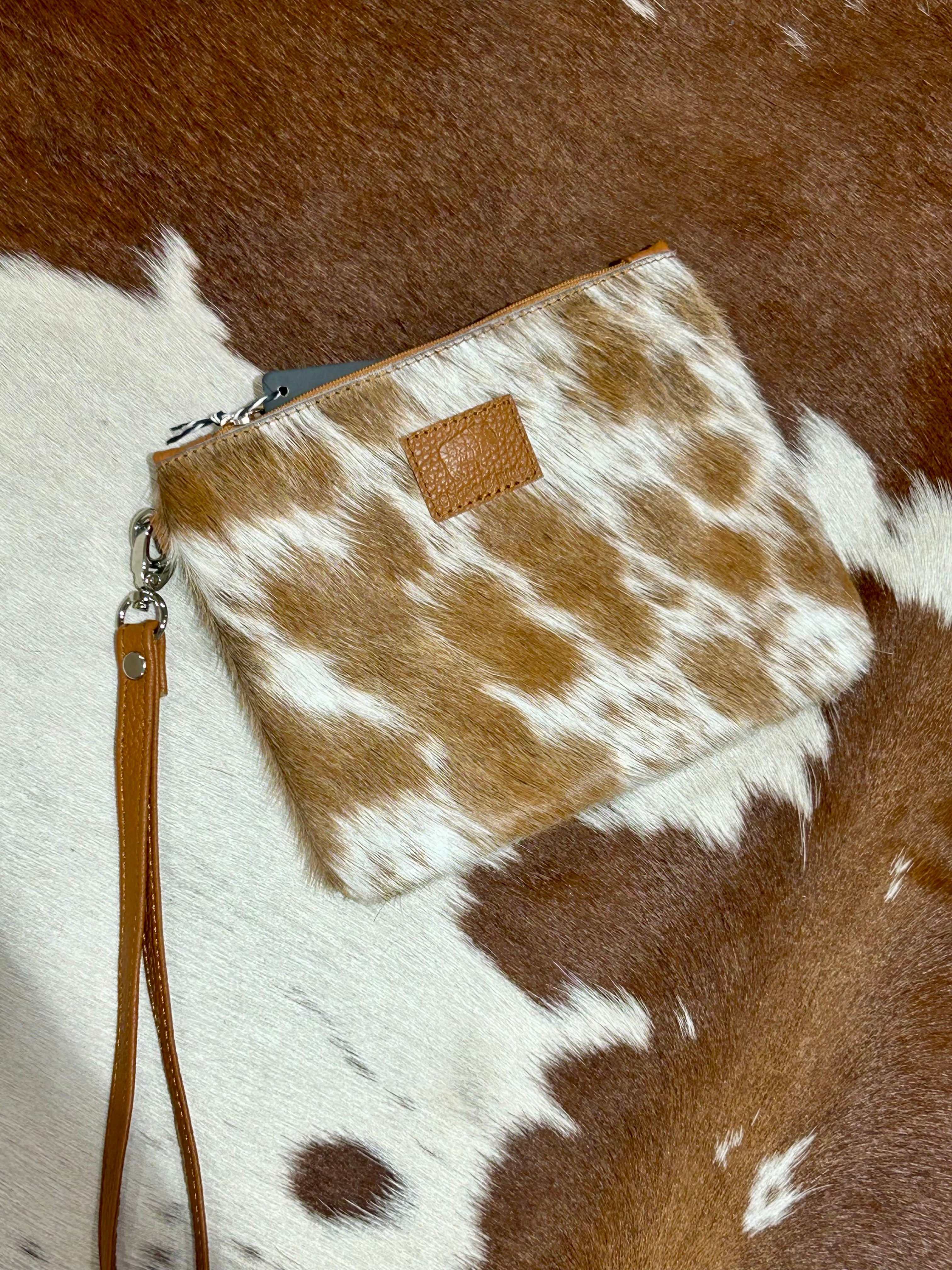 Midi Hide Tan Clutch