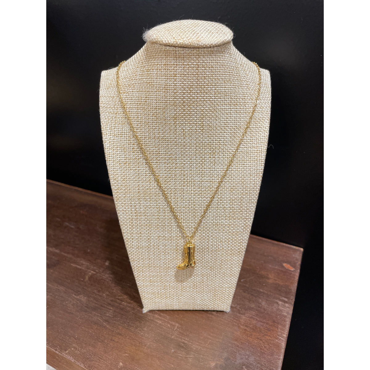 Gold Cowboy Boot Necklace