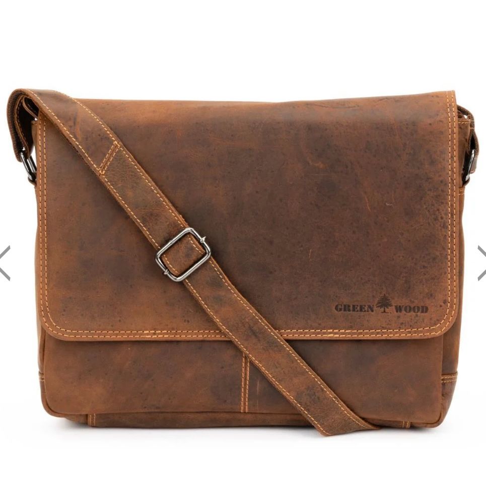 13” leather messenger