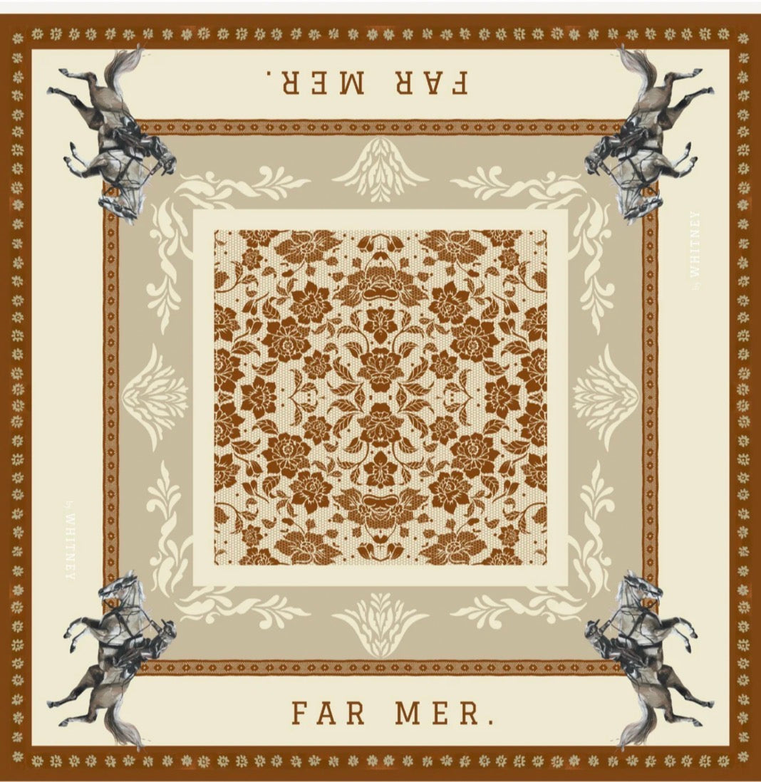 FAR MER by Whitney - Paisley Polomino Silk Scarf
