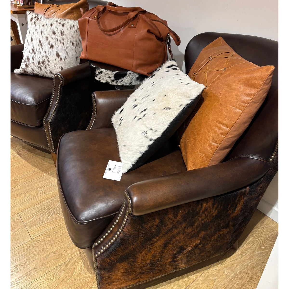 Brindle Cowhide Leather Arm Chair
