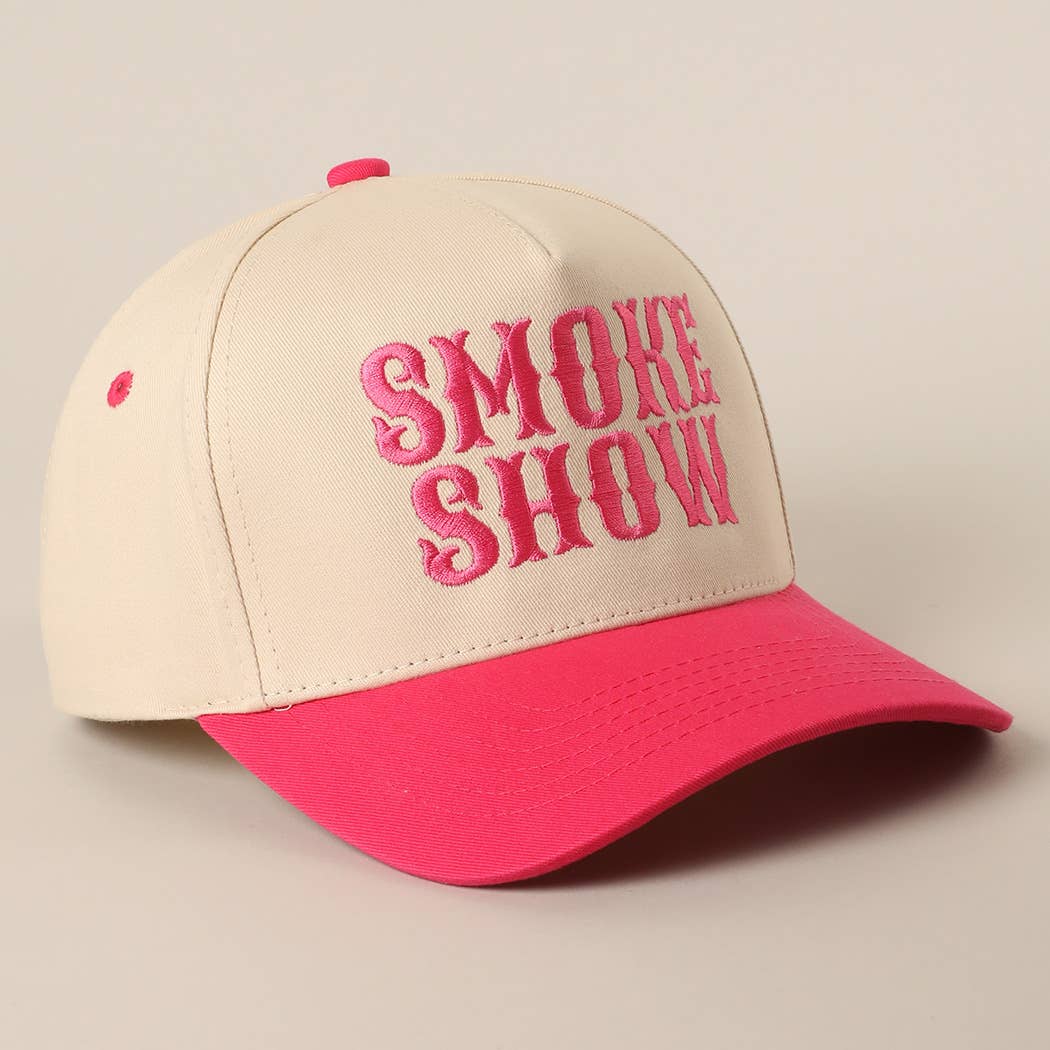 SMOKE SHOW Typographic Embroidery Baseball Cap