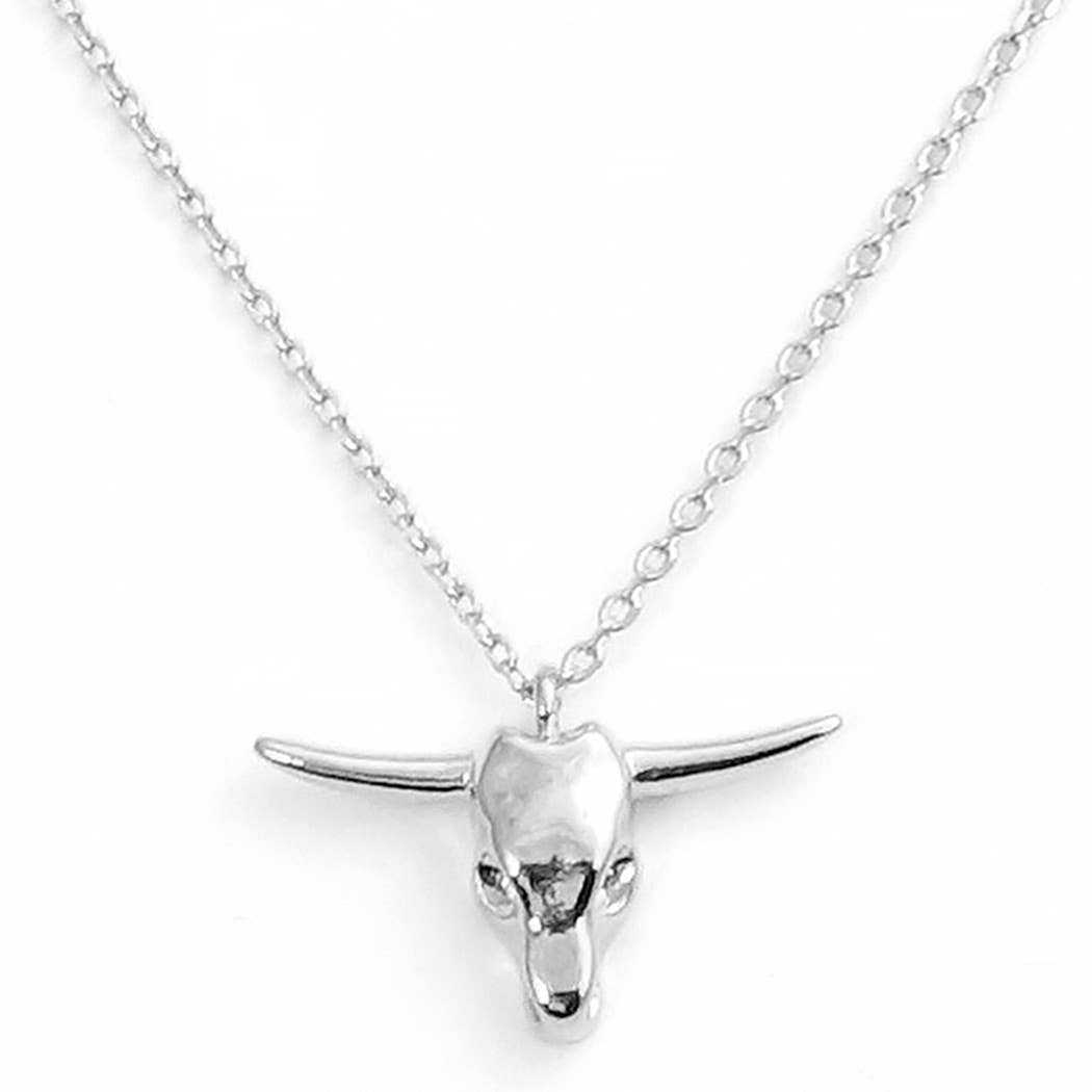 Gold-Dipped Bull Head Charm Necklace