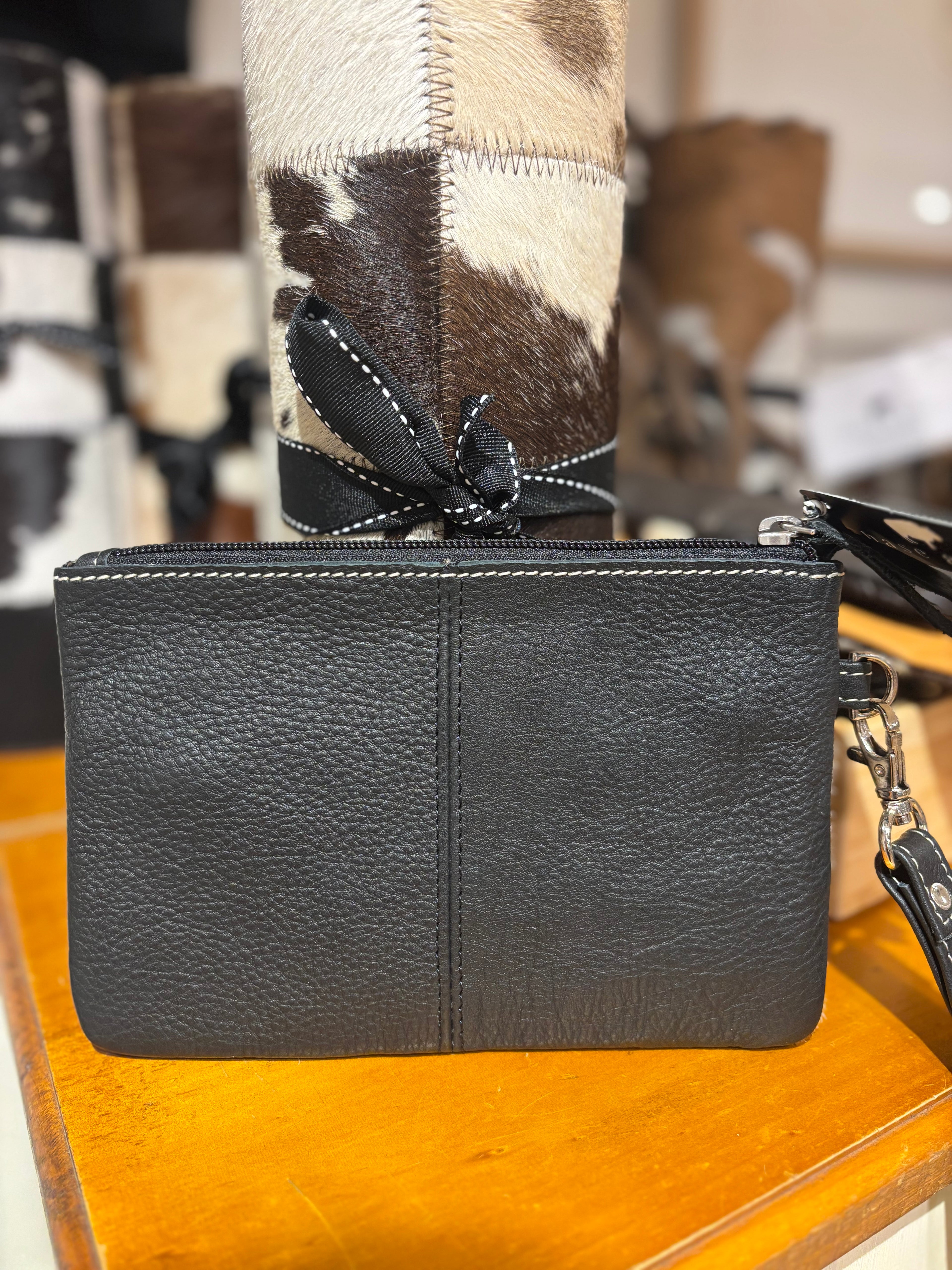 Mia Hide & tooled leather clutch