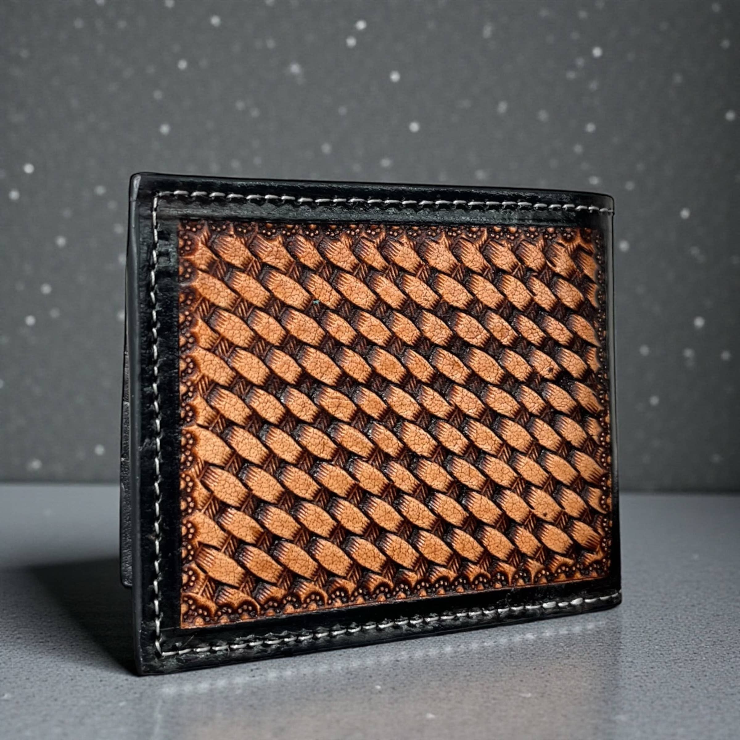 Tooled leather men’s wallet