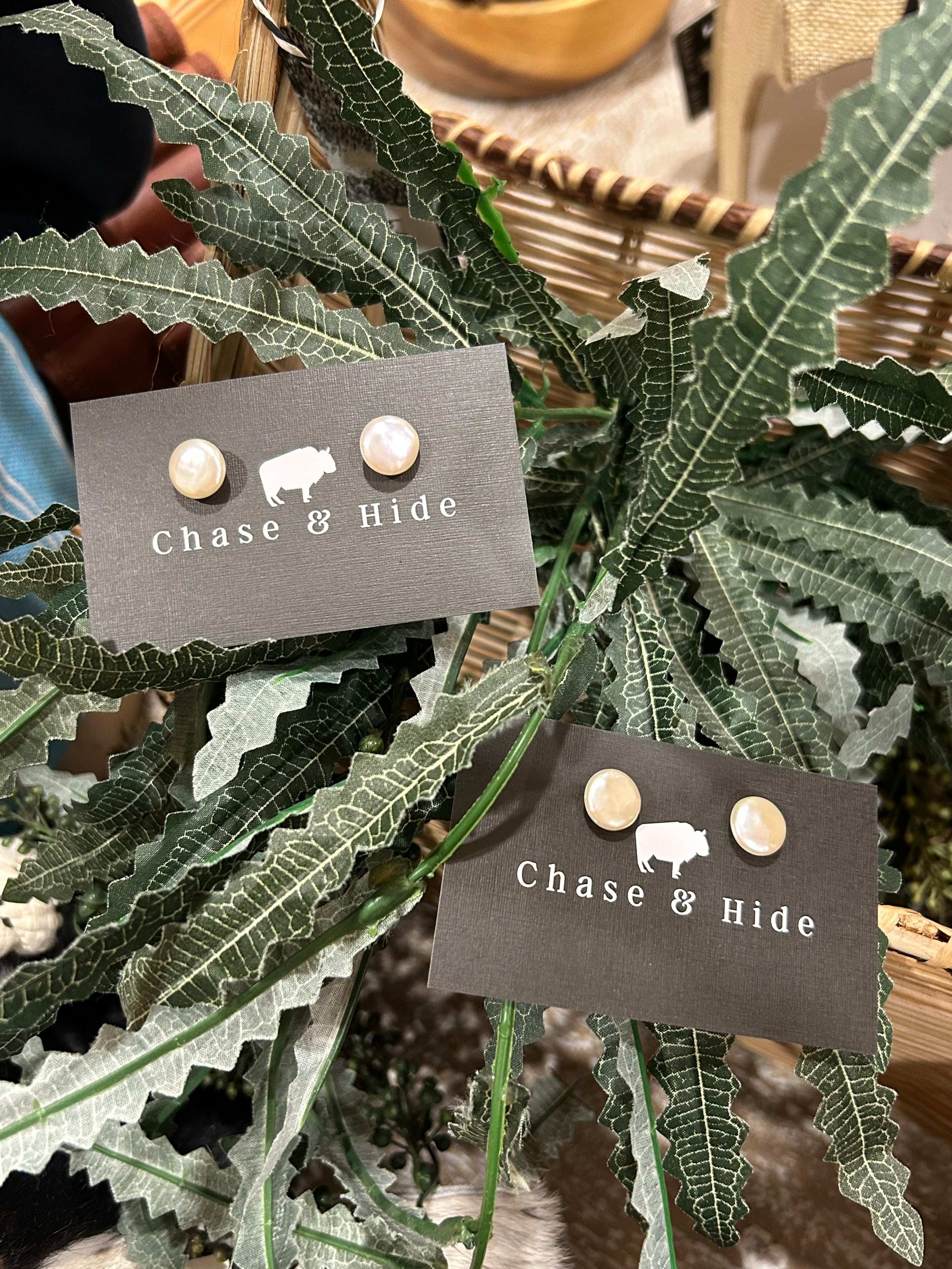 Coin Pearl Earring Studs