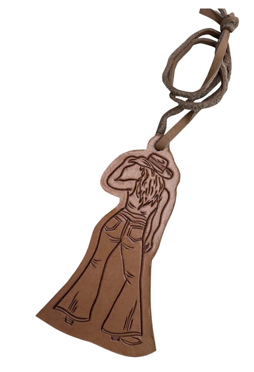 BC Cowgirl – Tooled Leather Bag Charm