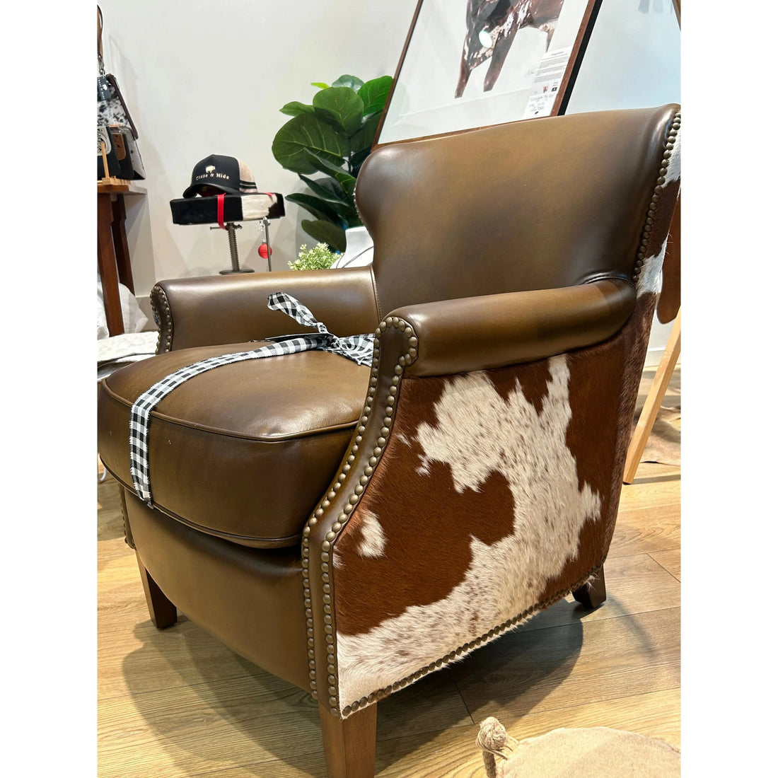 Cowhide Leather Arm Chair