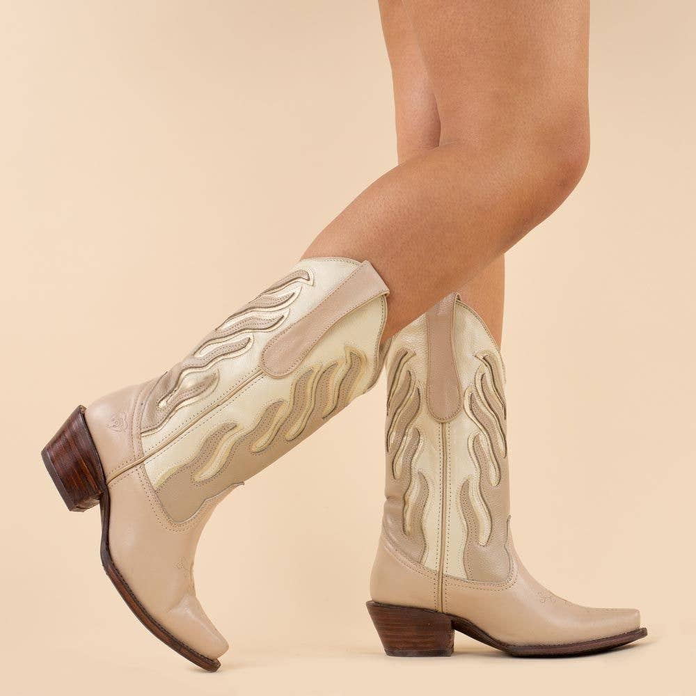 PRE ORDER. La Pintura Goodyear Welted Flames Beige