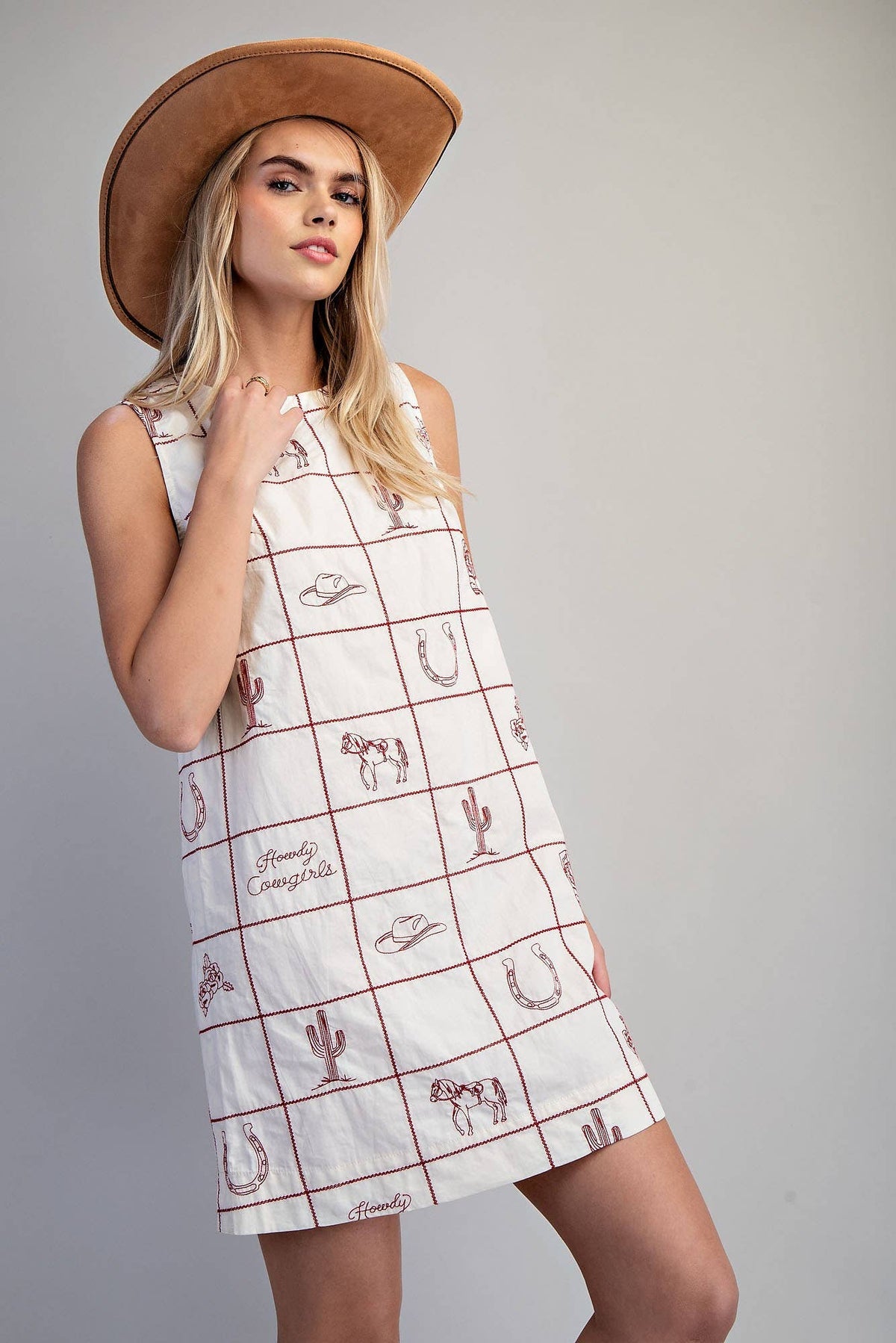 WESTERN INSPIRED SHIFT MINI DRESS