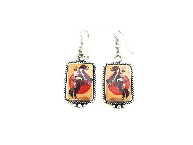 Western Portrait Dangle Earrings