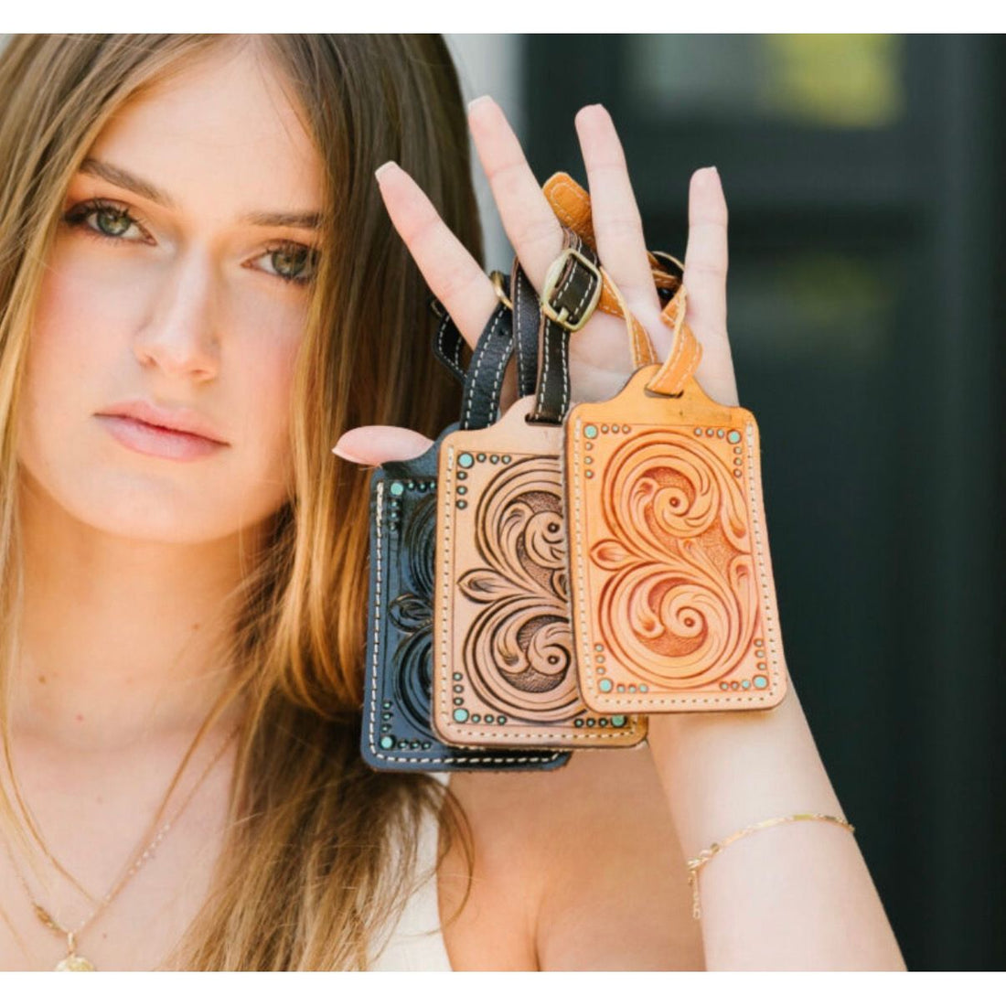 Tooled Luggage Tag