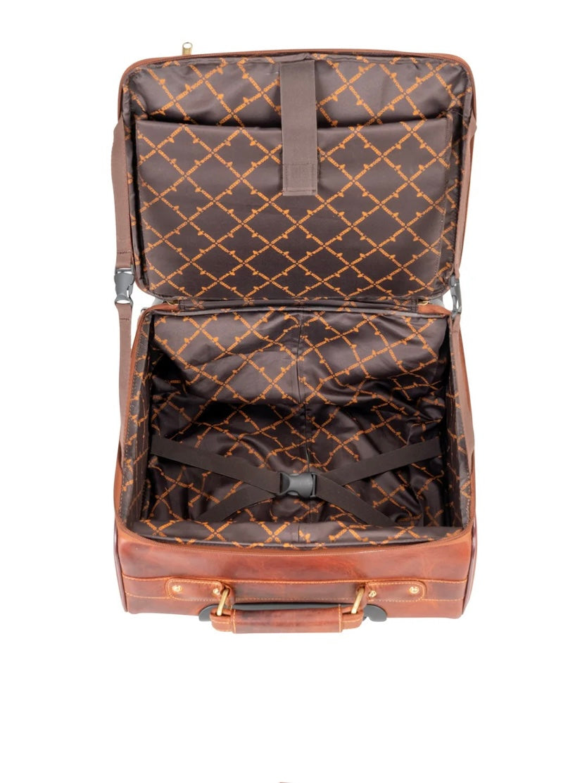 Leather Pilot Briefcase with wheels
