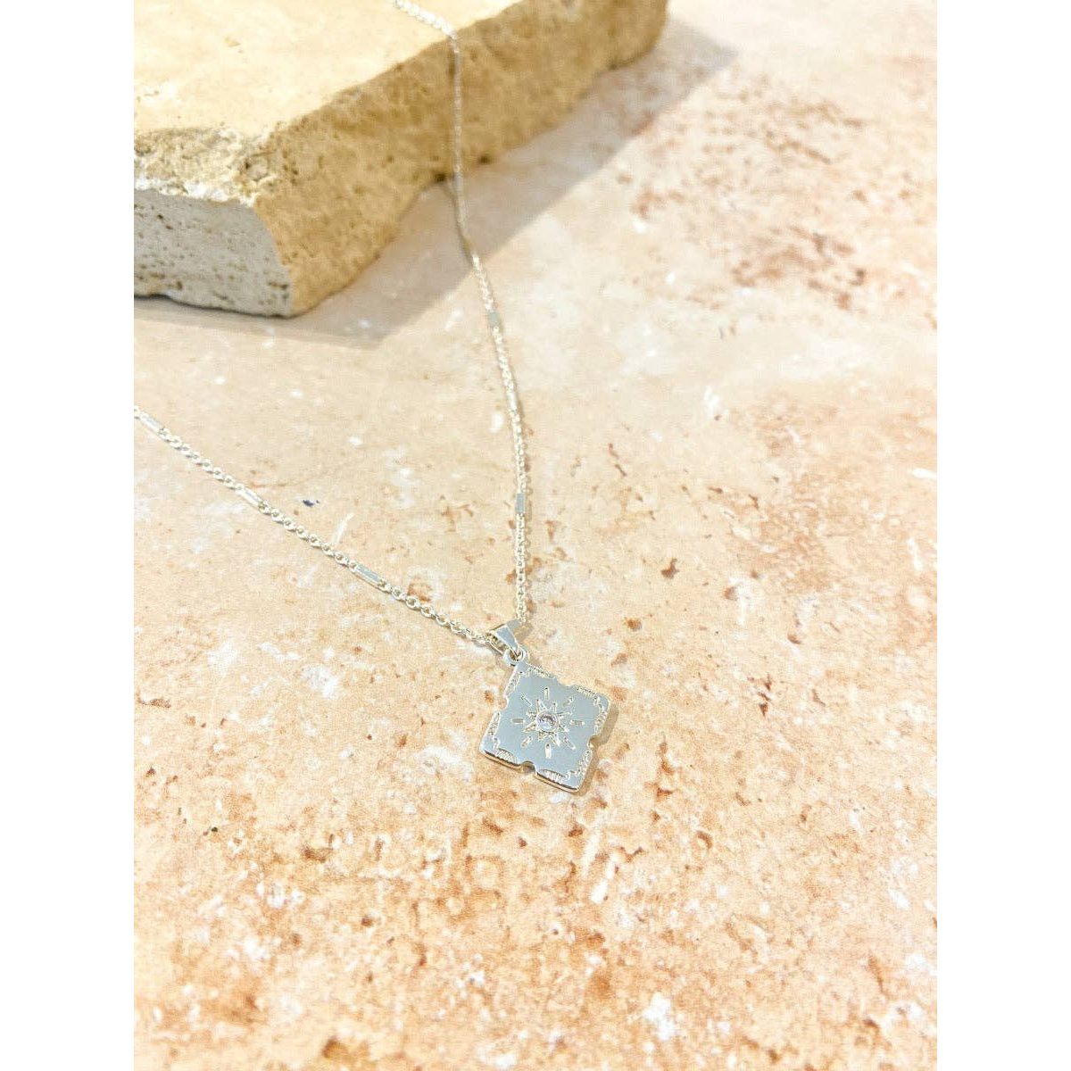 Lori Sterling Silver Plated Charm Necklace