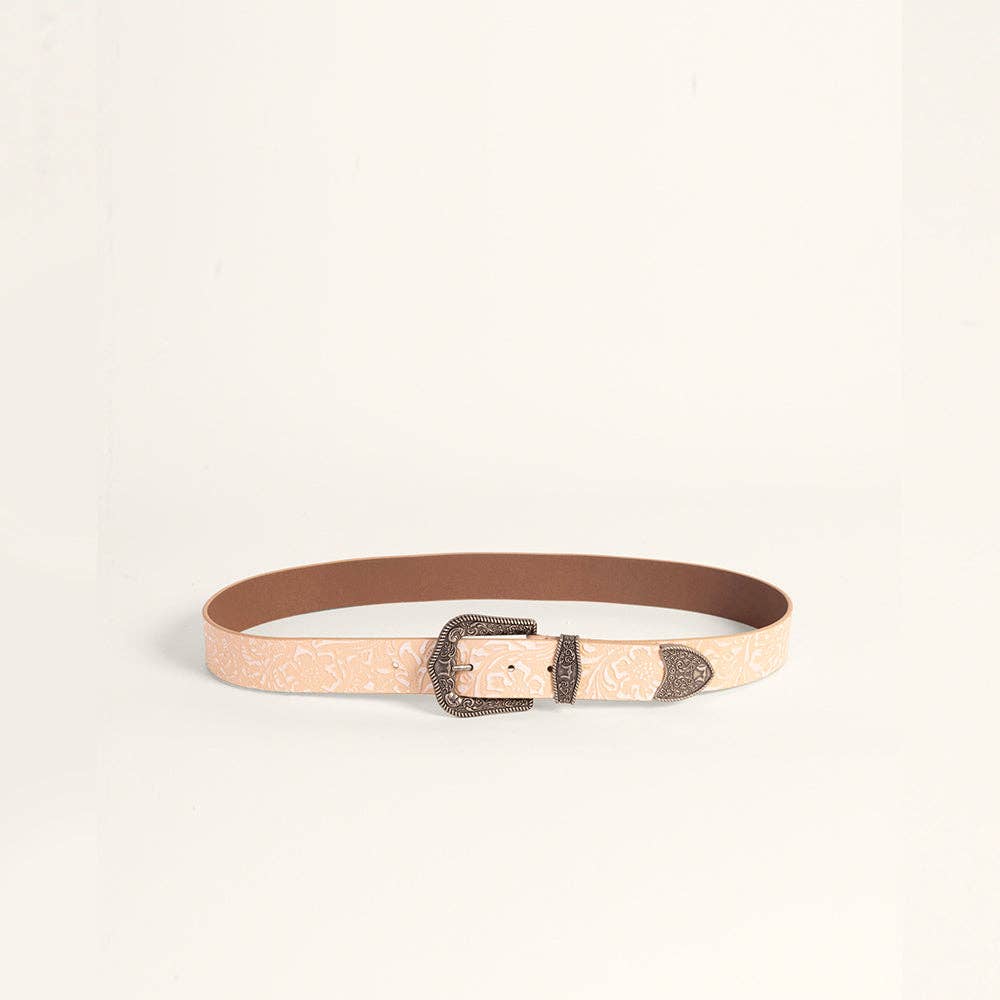 Loyal West Sophia Belt-Pink Floral Leather