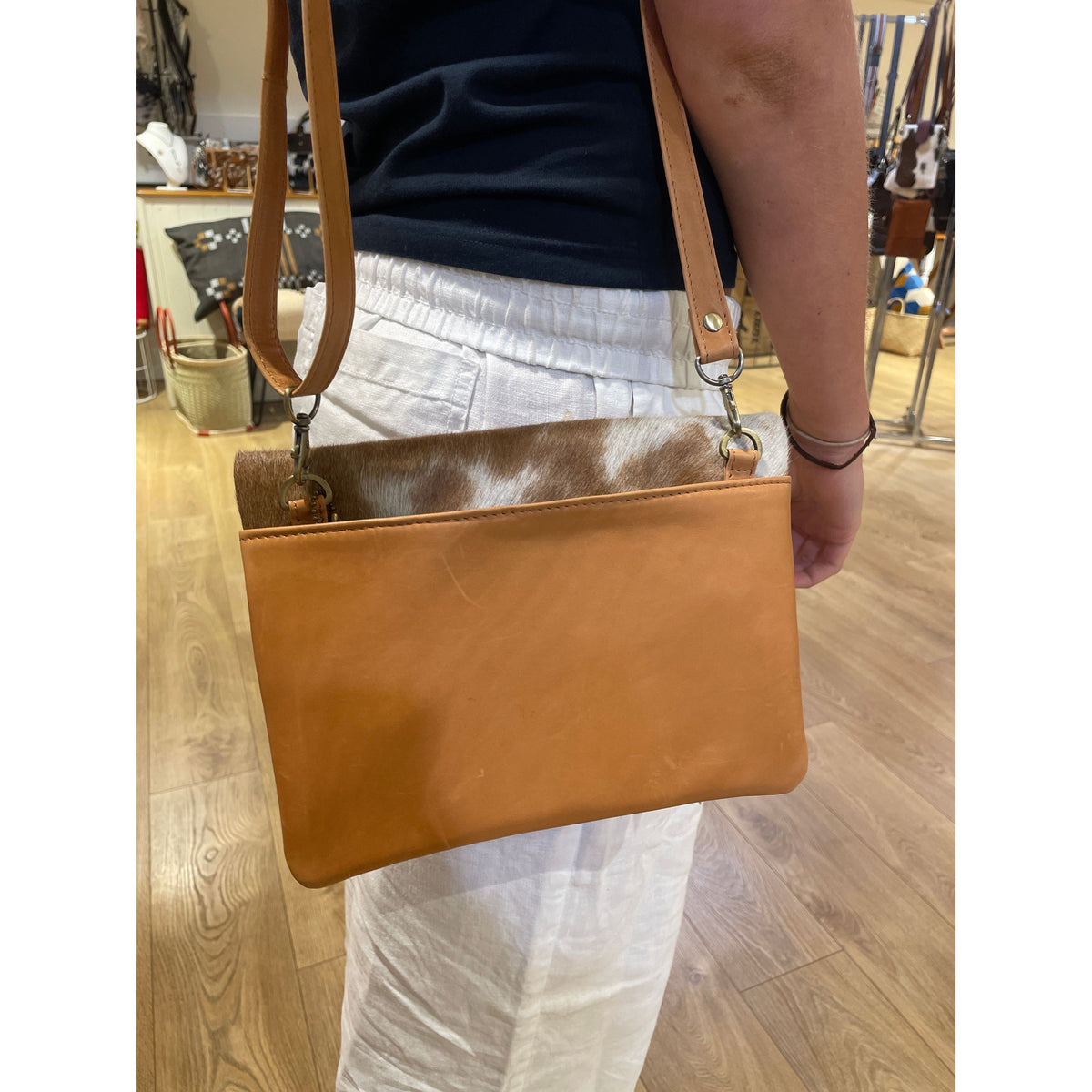 Foldover Cowhide Bag