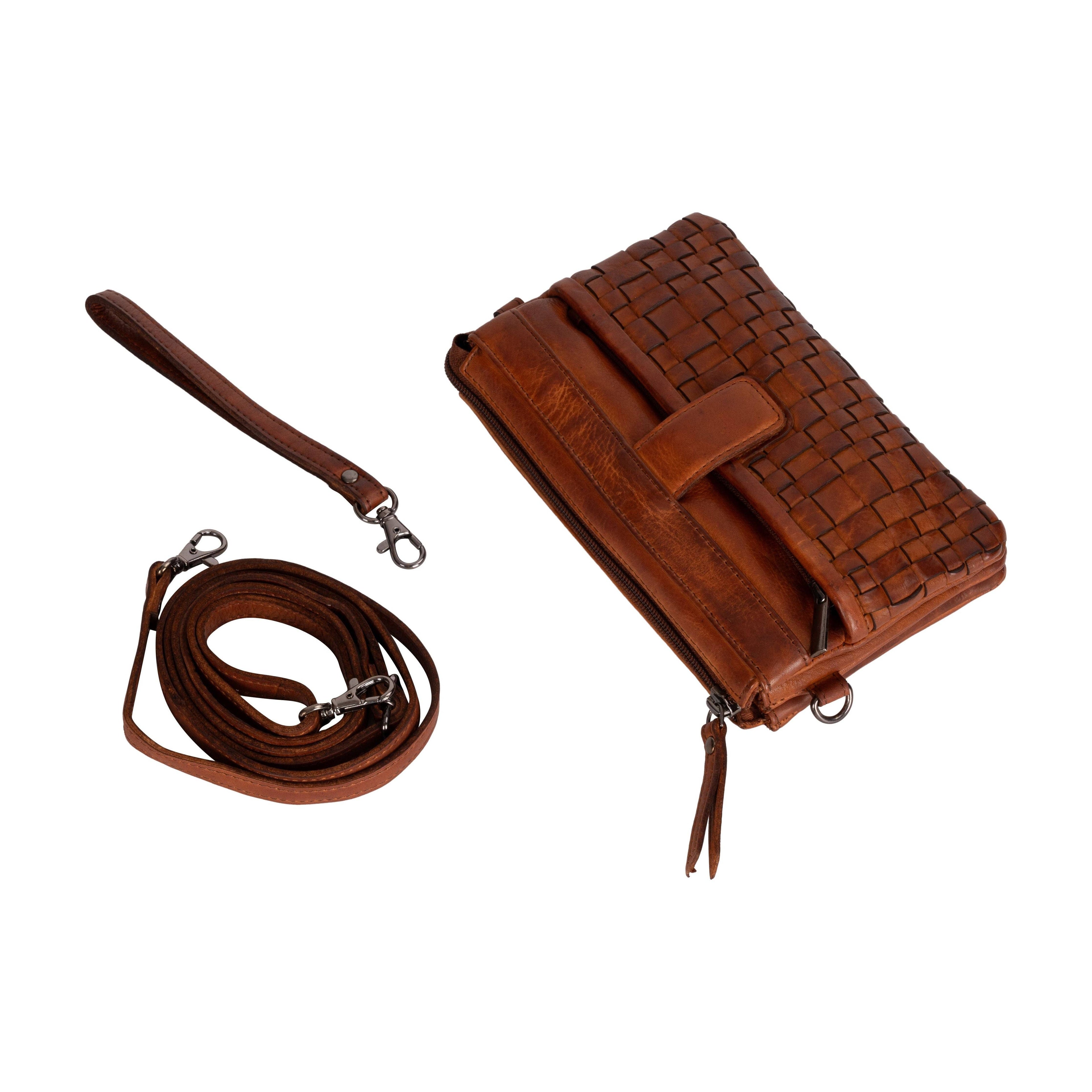 Leather Phone Bag Cognac GW6853COG