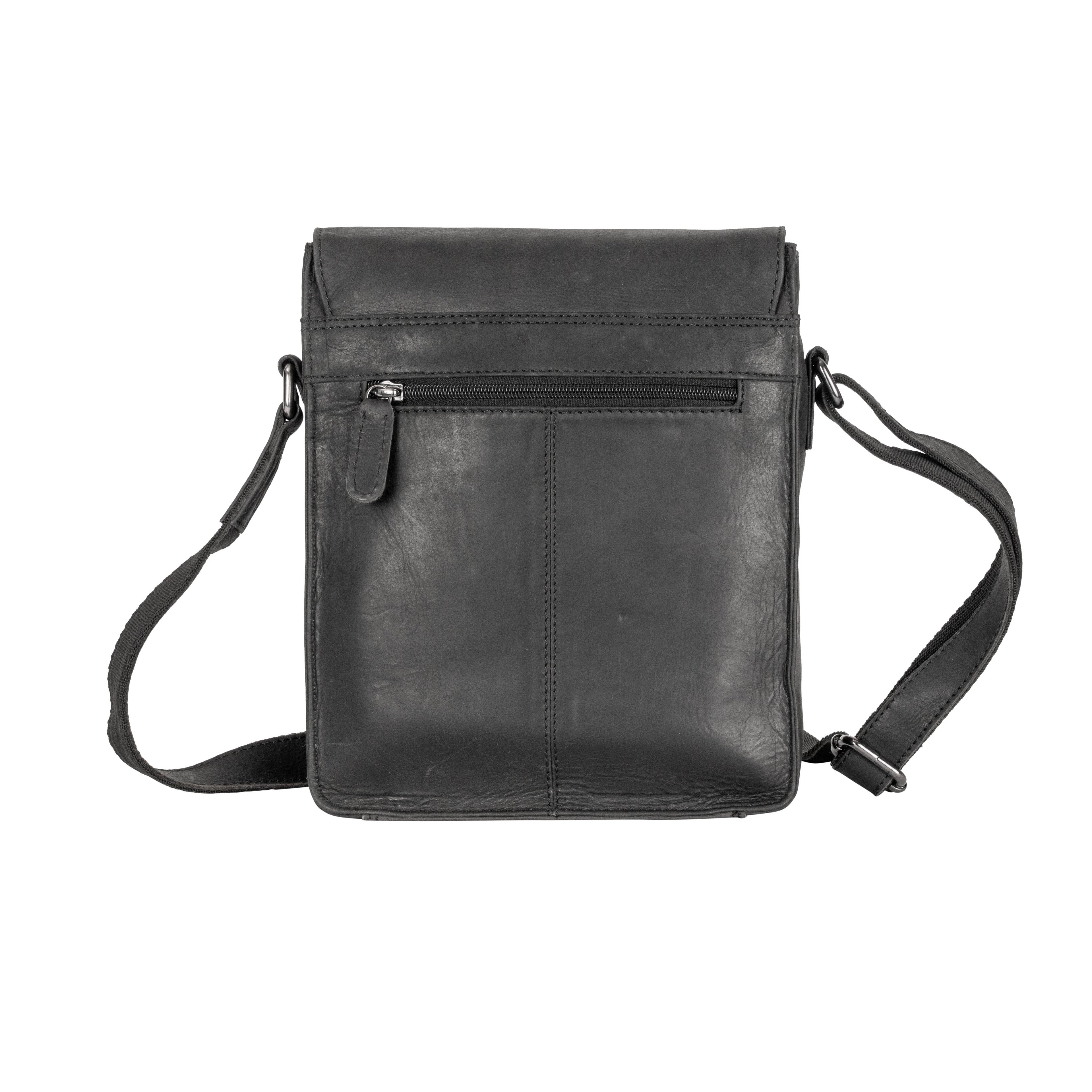 Leather Shoulder Bag Black - Hobart GW834BLK