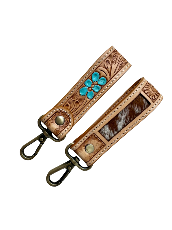 Tooling Leather and Cowhide Sleek Keyring – CA20