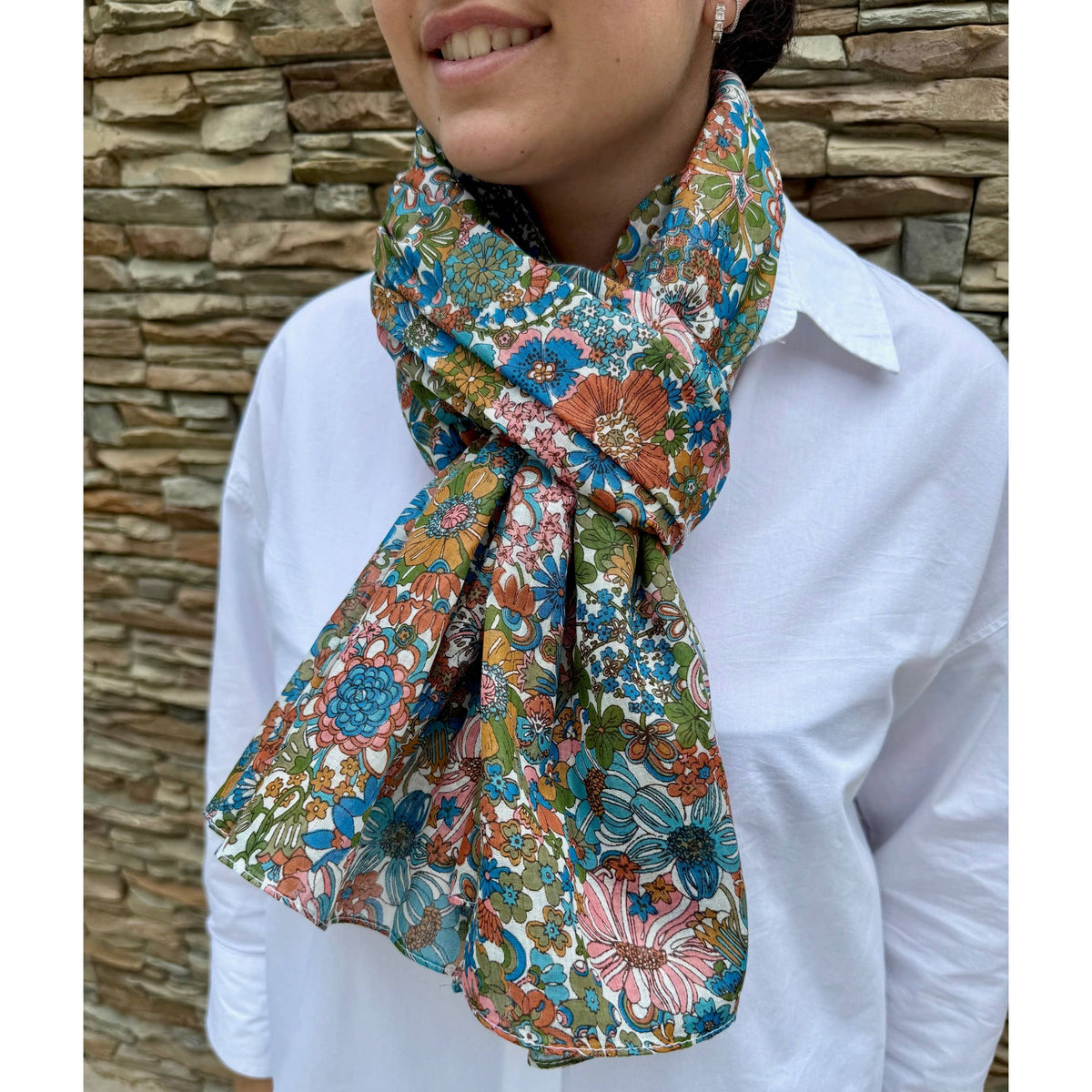 Floral printed 100% cotton scarf pareo 3