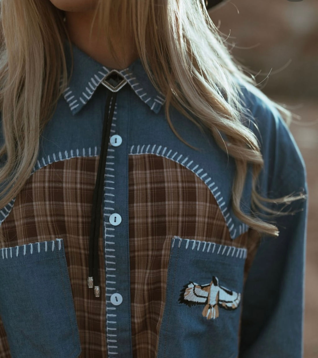 FAR MER Texas Yoke Button up (Eagle Plaid)