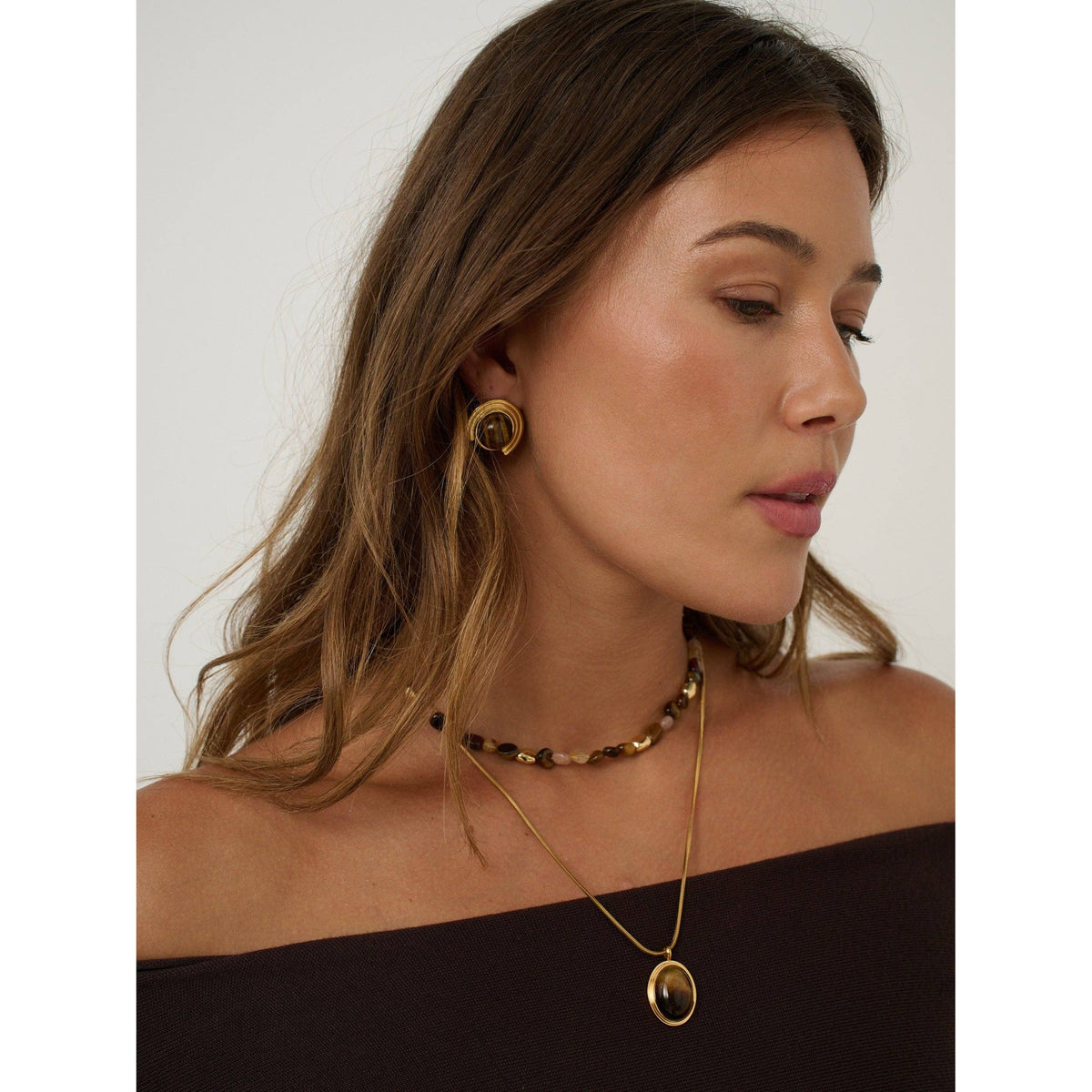 Talia Tiger Eye Earring