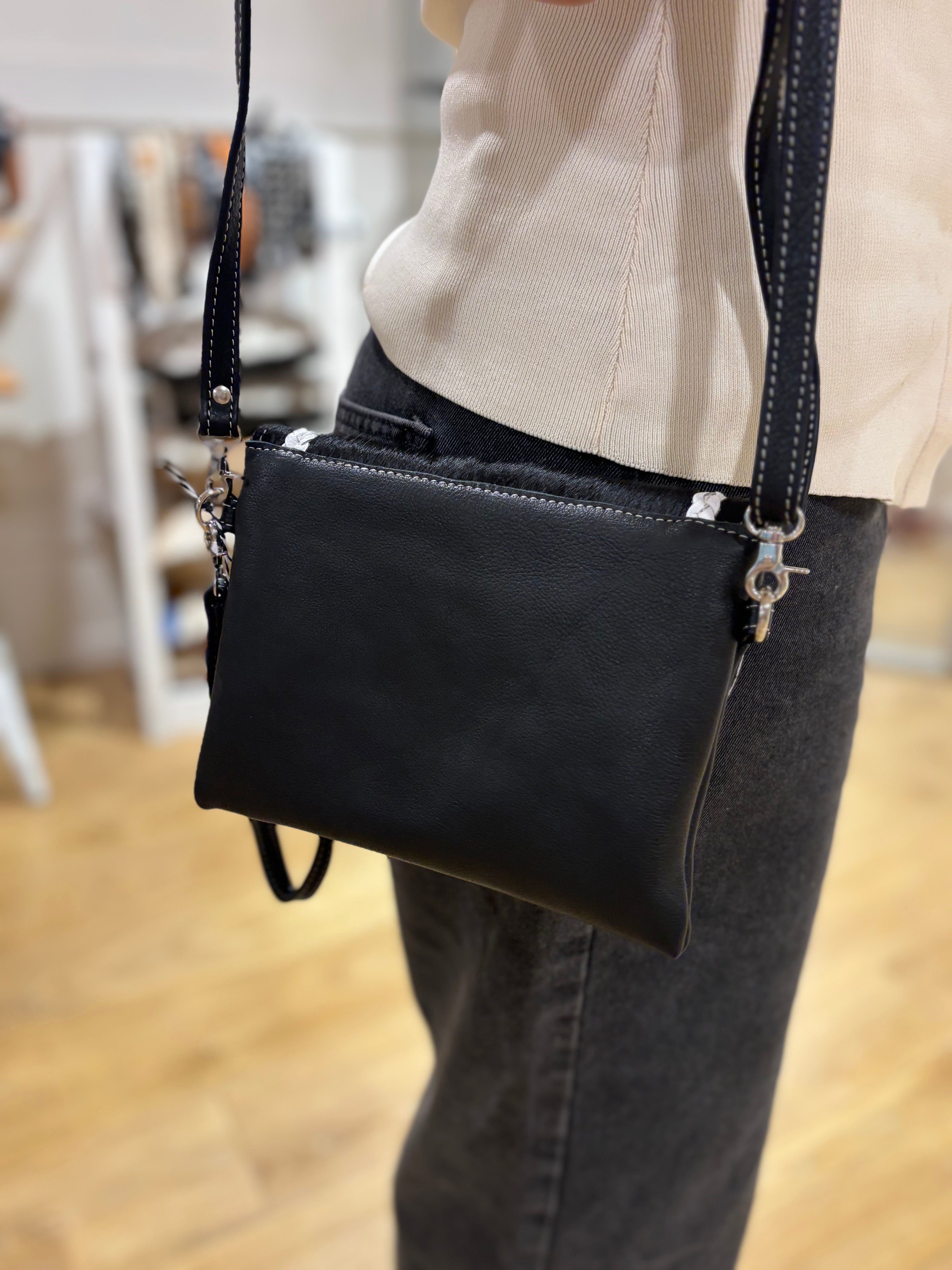 Small Boho Bag with leather stitch