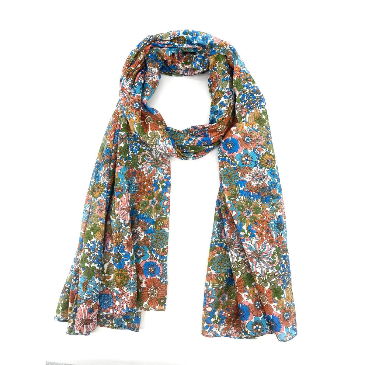 Floral printed 100% cotton scarf pareo 3