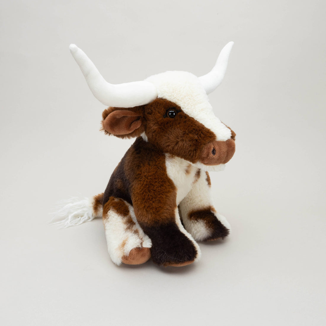 Texas Longhorn Highland Cream Brown Cow Plush Toy 18cm Lo