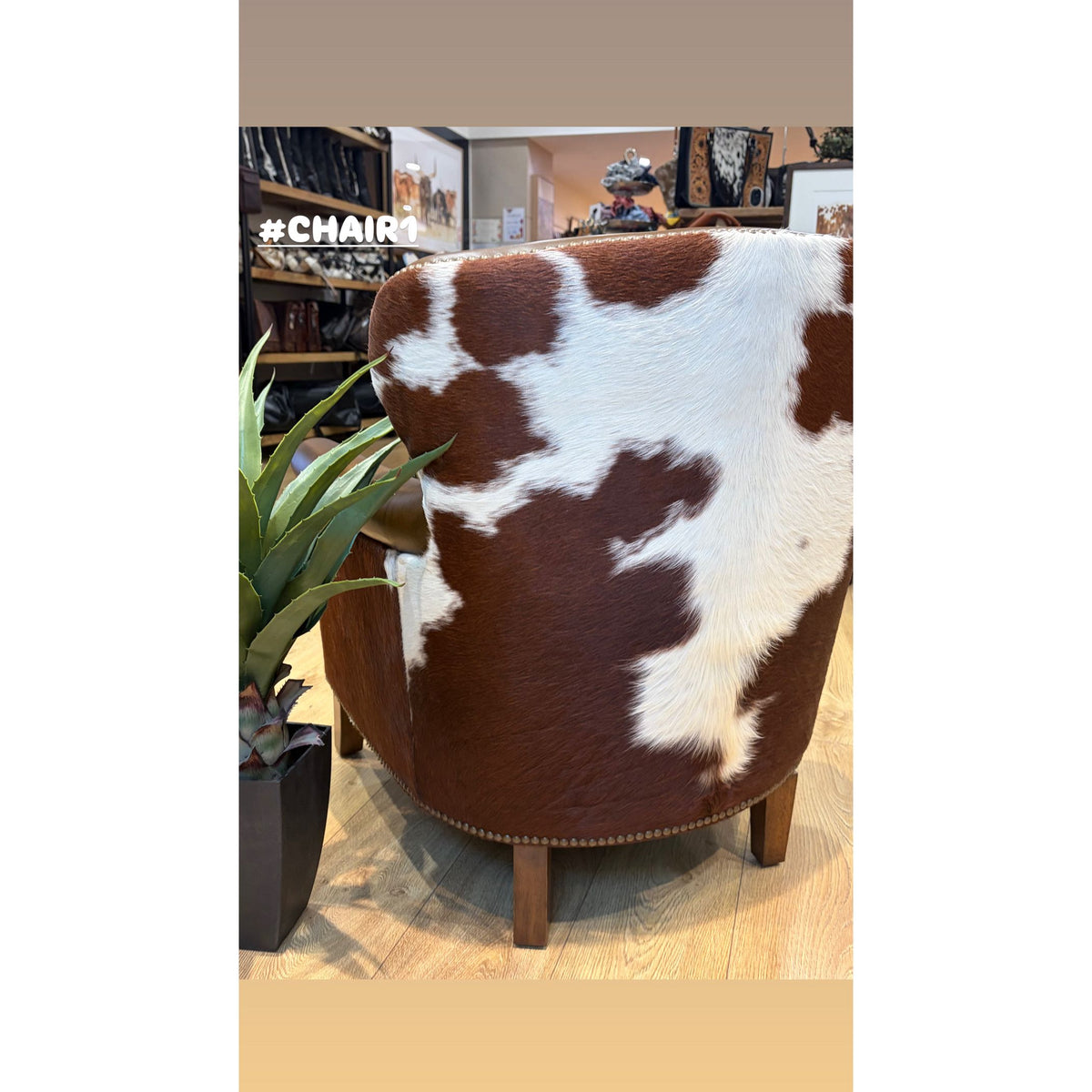 Brindle Cowhide Leather Arm Chair