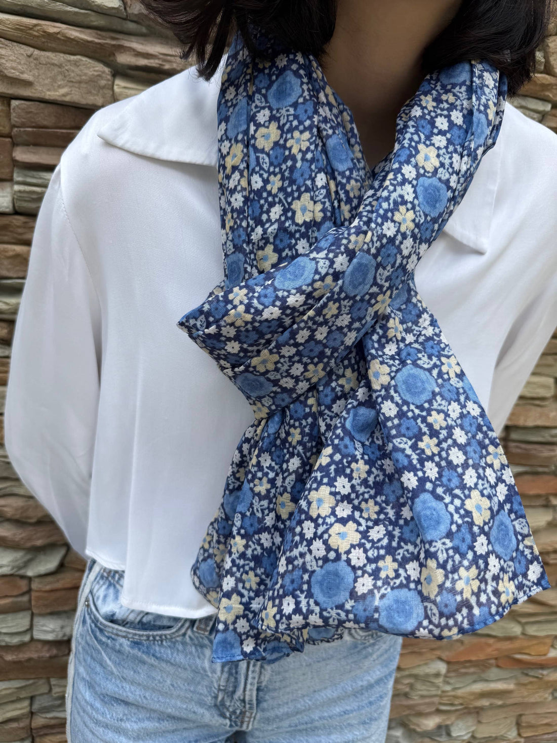 Liberty-print cheche scarf 100% cotton - Timeless elegance 2