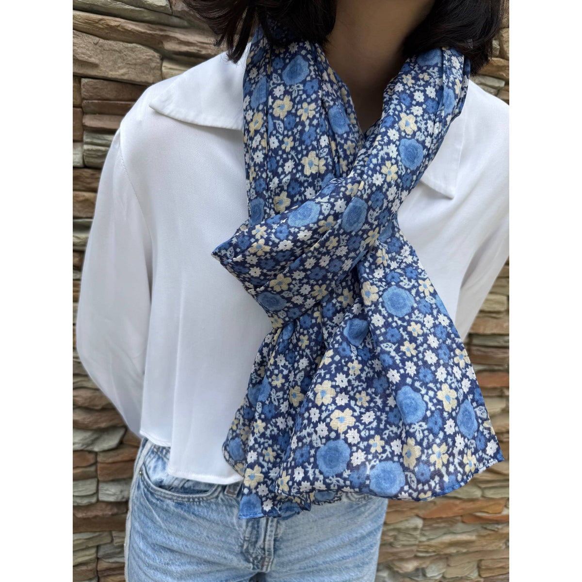 Liberty-print cheche scarf 100% cotton - Timeless elegance 2