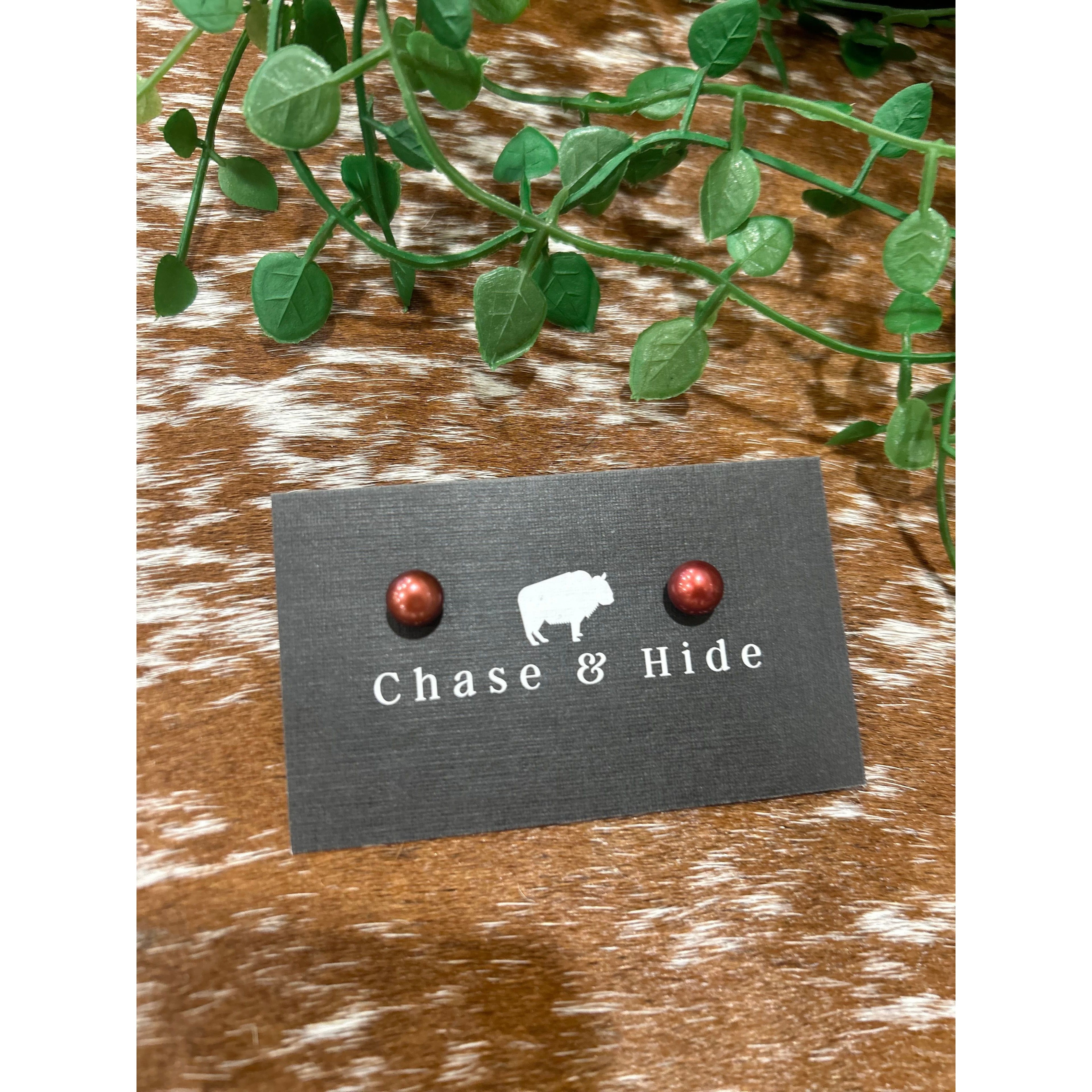 Rose Freshwater Pearl Studs