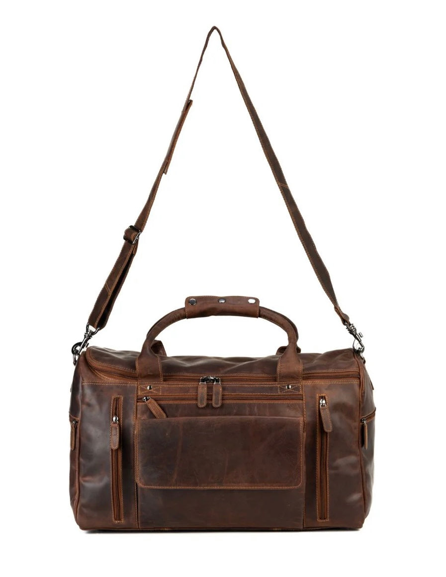 Leather travel bag large