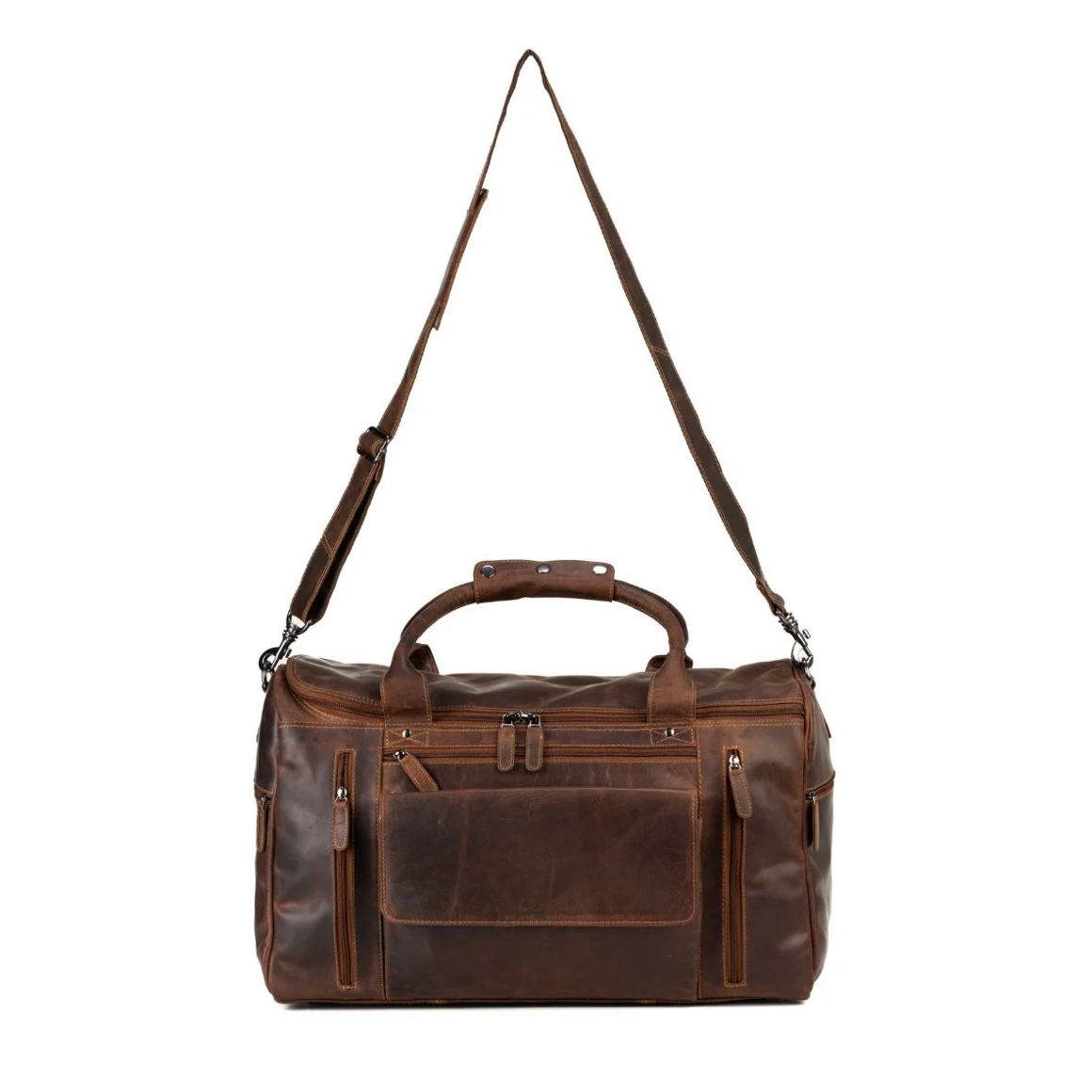 Leather travel bag large