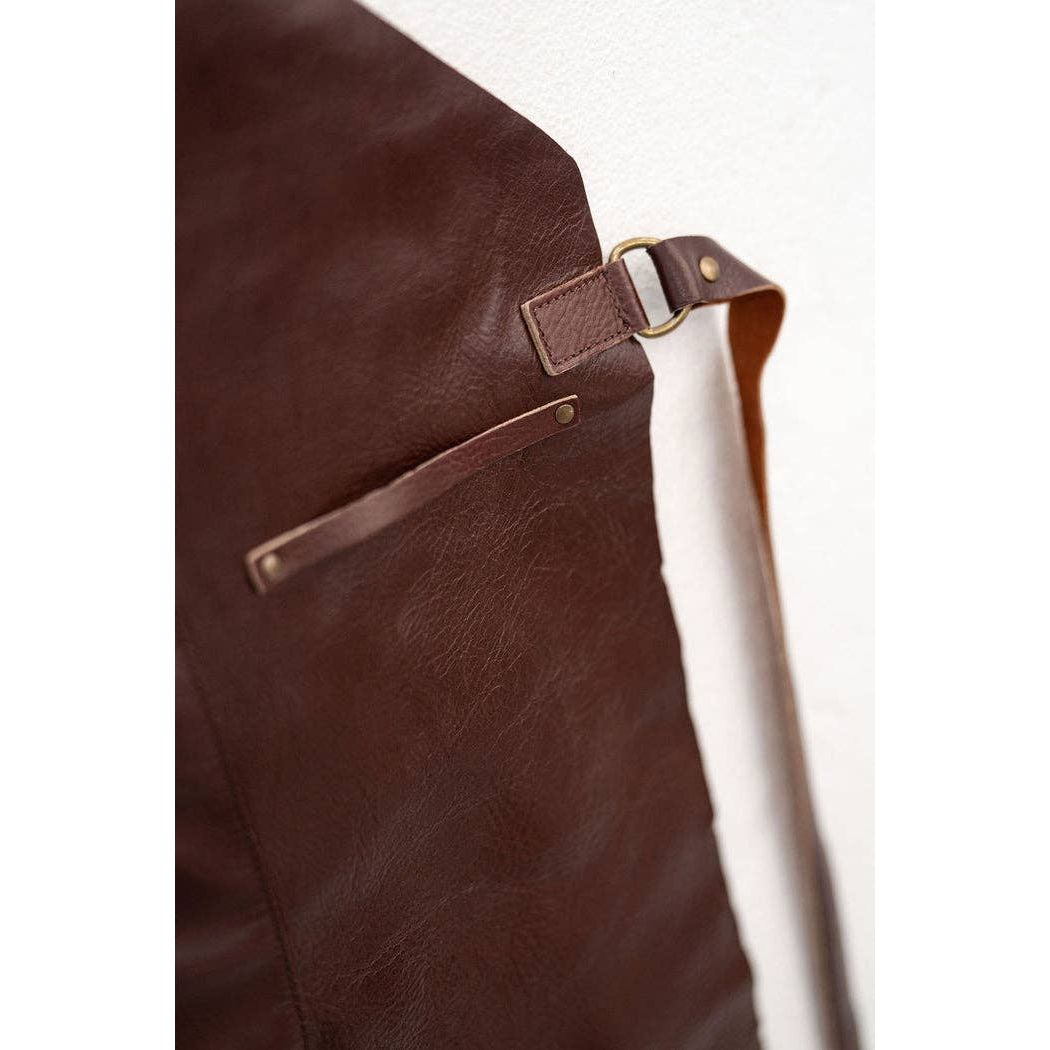 Classic Chestnut Leather Apron Durable, Stylish & Handmade