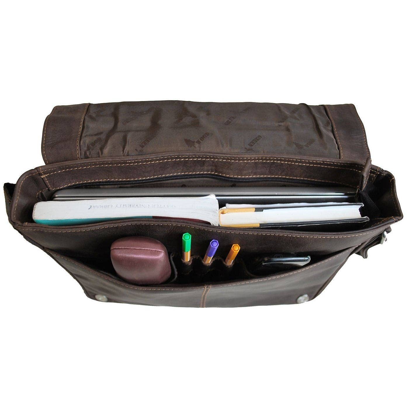 Leather Laptop Bag Berlin - Brown GW588BRN