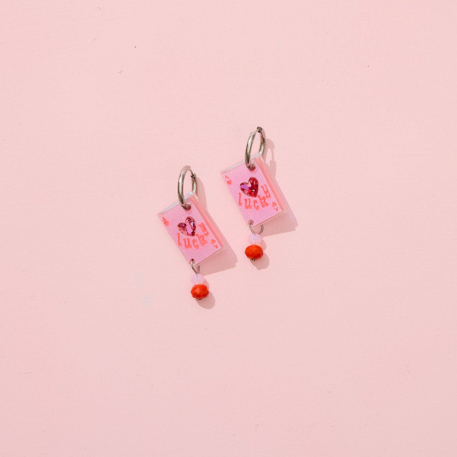 Lucky Ace Earrings - Pink