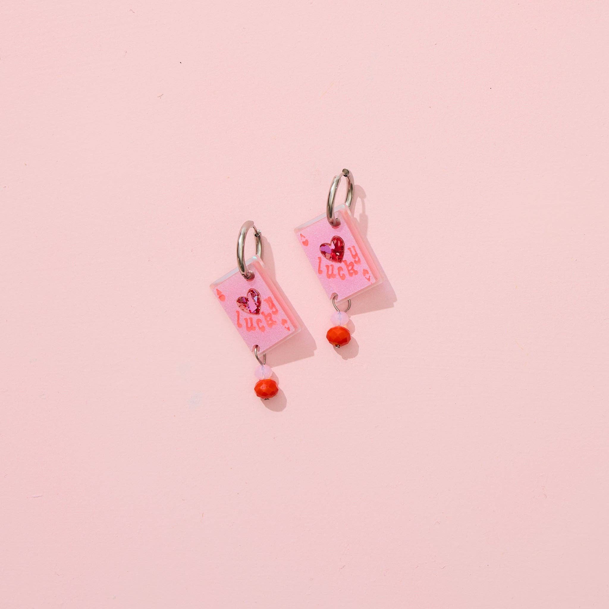 Lucky Ace Earrings - Pink