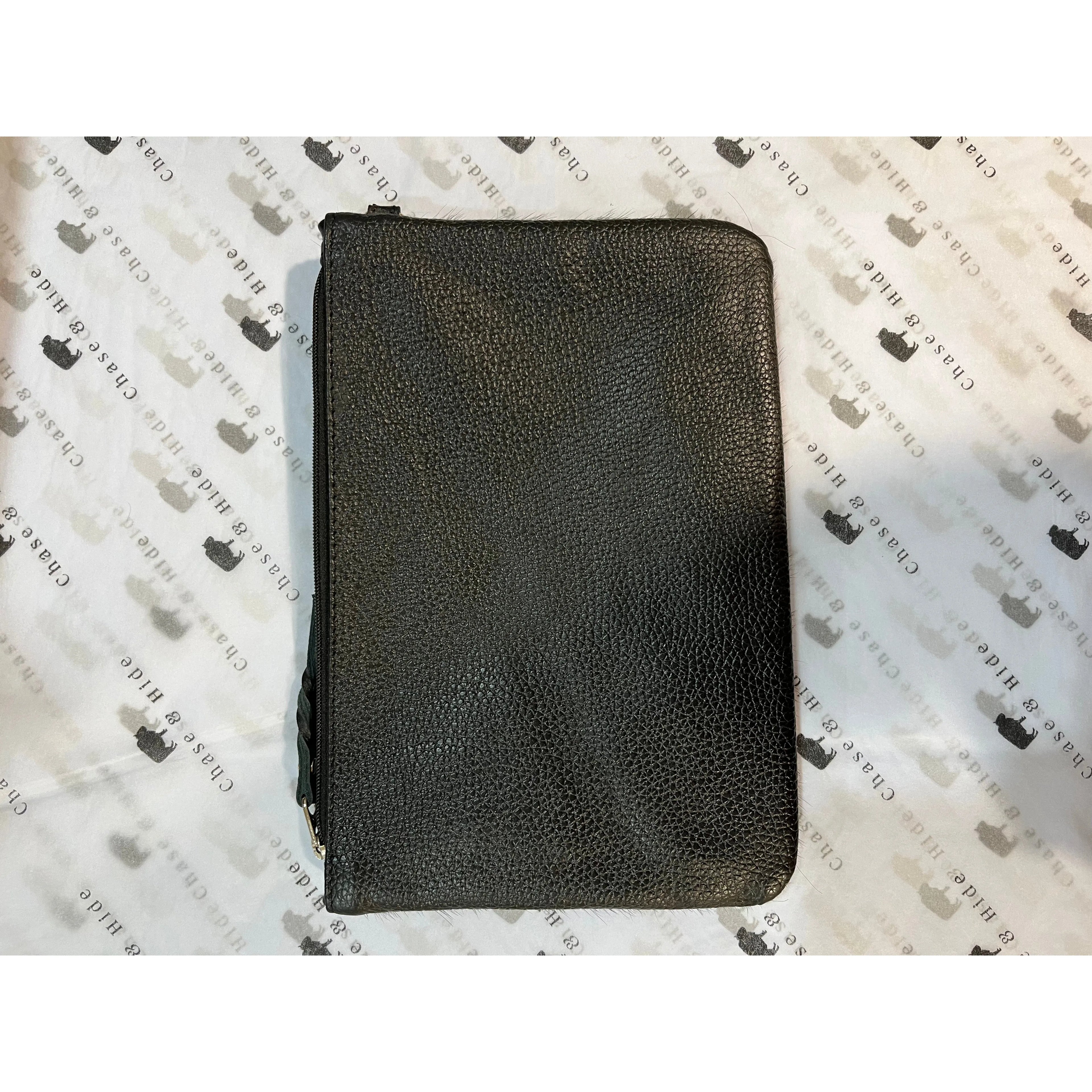 Large Hide Black Clutch