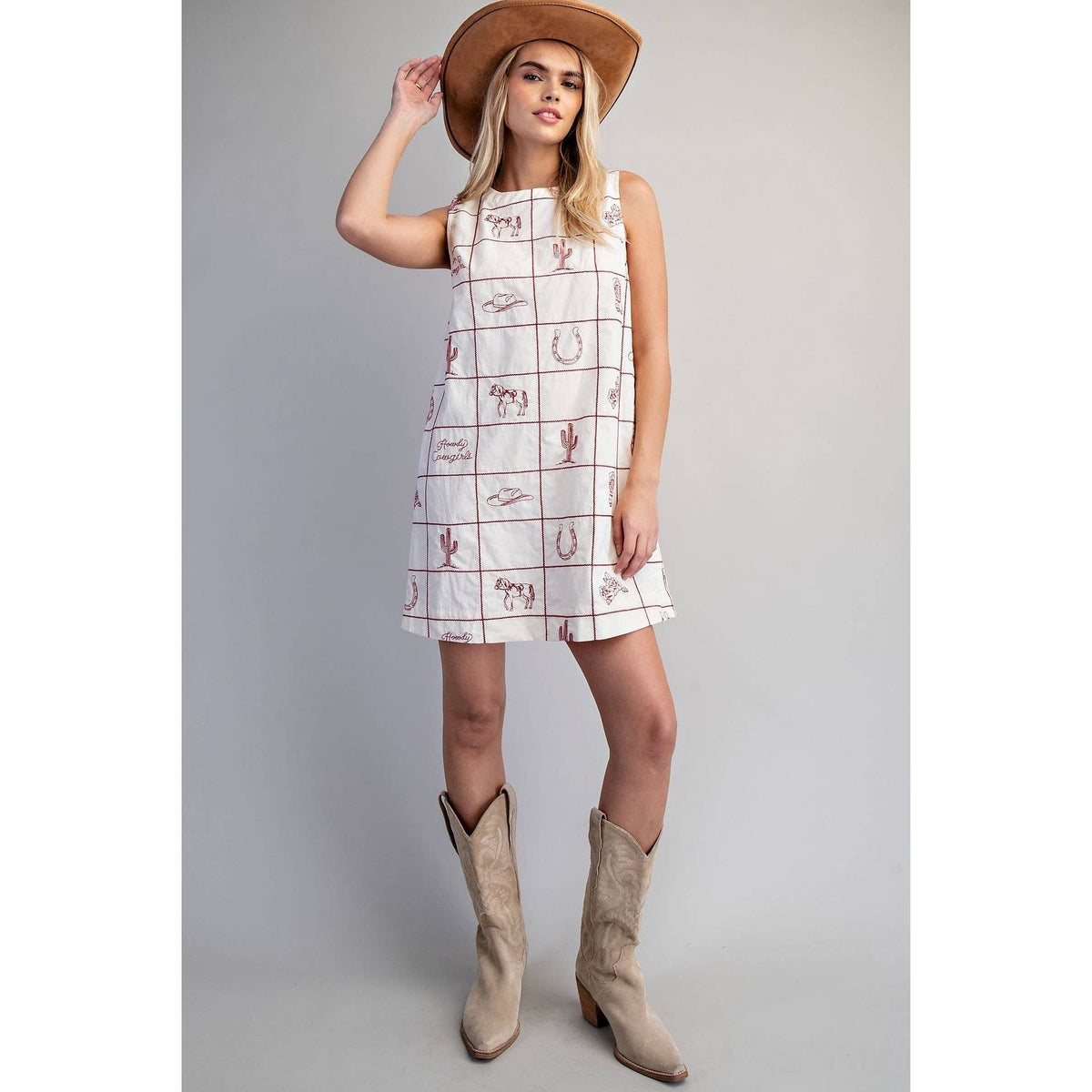 WESTERN INSPIRED SHIFT MINI DRESS