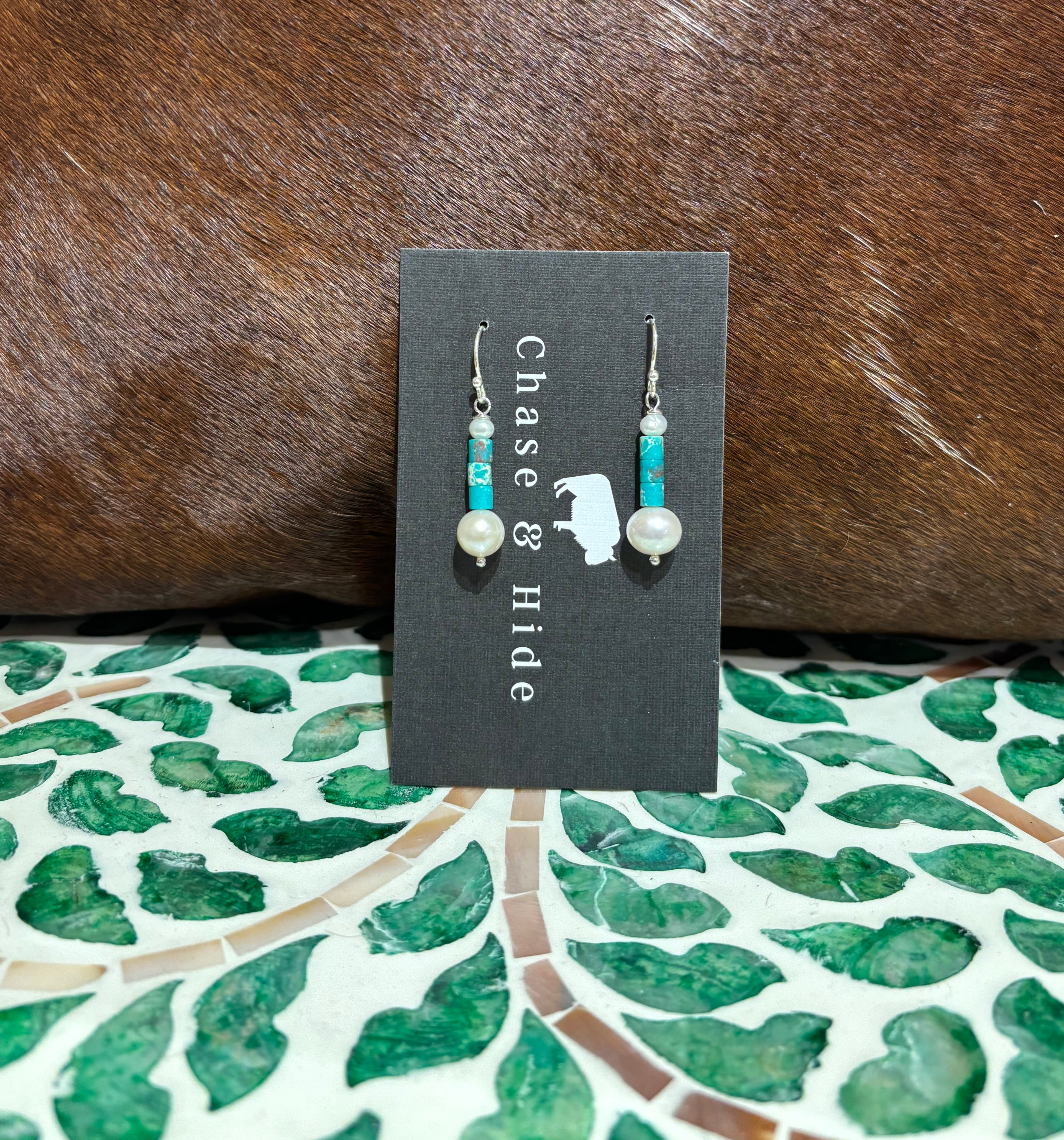 Aqua drop earrings